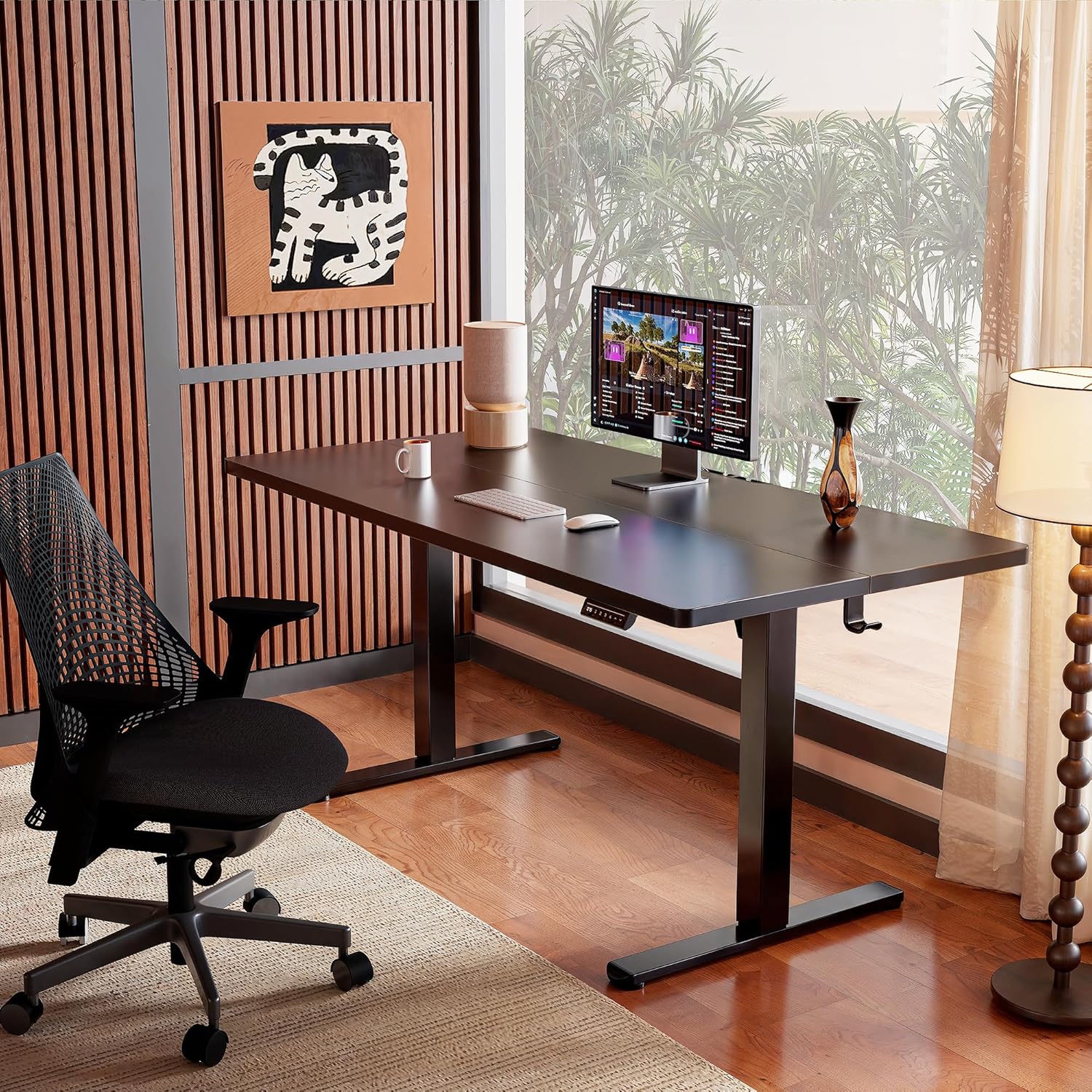 ErGear Height Adjustable Electric Standing Desk, 48 x 24 Inches Sit Stand up Des...