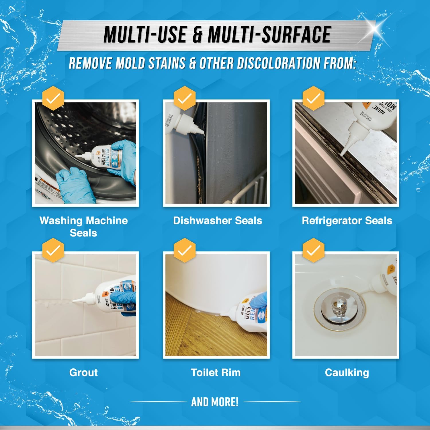 ACTIVE Mold Stain Remover Gel Cleaner Heavy Duty Stain Cleaner for Front Loader...