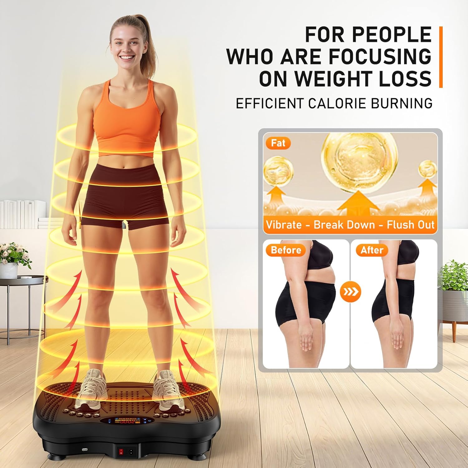 Vibration Plate Exercise Machine, 130 Levels Full Body Workout Vibrating Plate f...