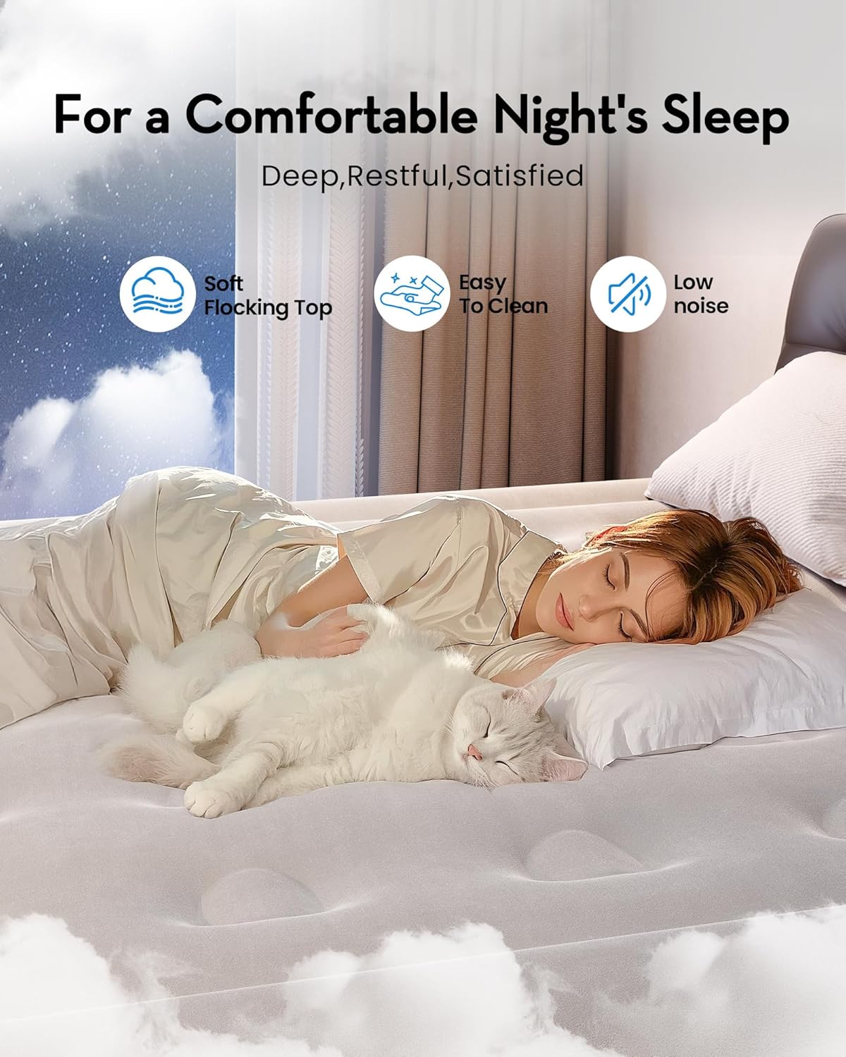 OhGeni Queen Air Mattress with Built in Pump, Idea...