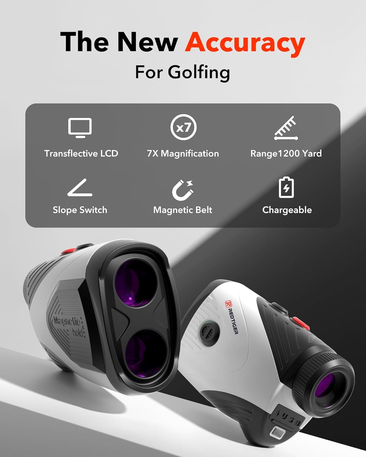 REDTIGER Golf Rangefinder with Slope Switch, 1200 Yards Range Finder Golfing, 7X...
