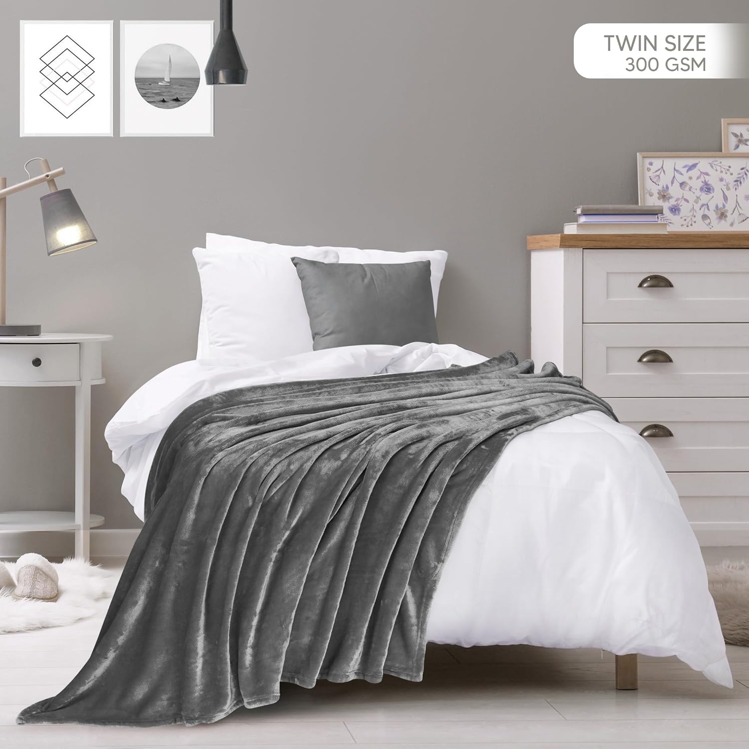 Luxurious Utopia Bedding Fleece Blanket, Premium Twin Size Cozy Blanket, Ultra S...