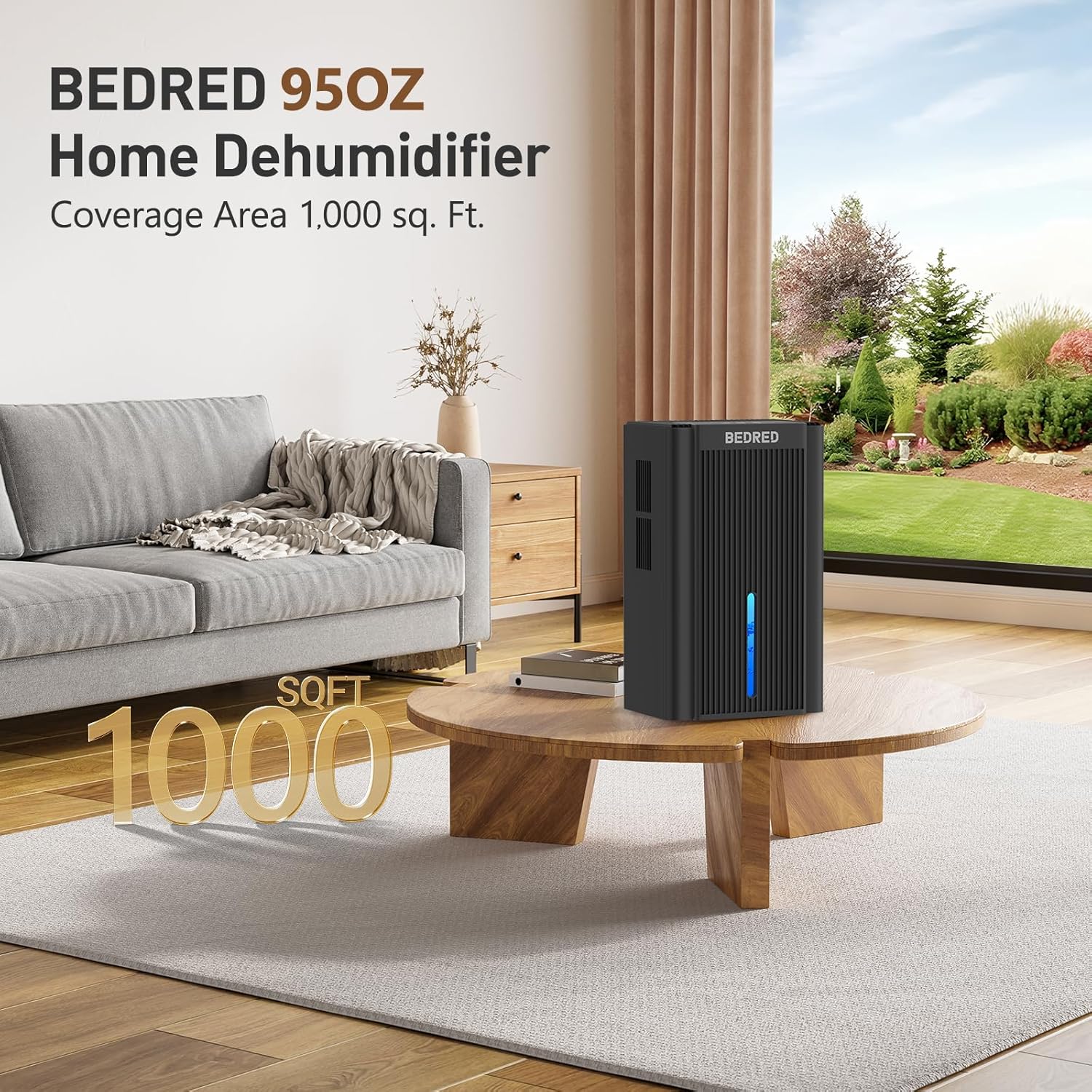 Dehumidifier, 95OZ Dehumidifier for Home 1000 Sq.Ft - Quiet with Auto Shut Off &...