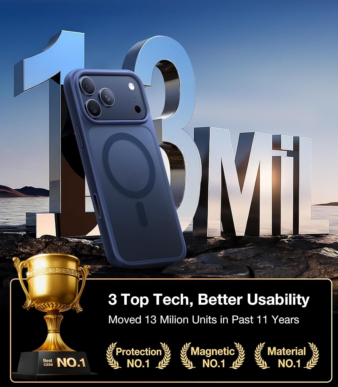 TORRAS for iPhone 17 Pro Max Case with MagSafe, 12FT Military Grade Shockproof,...