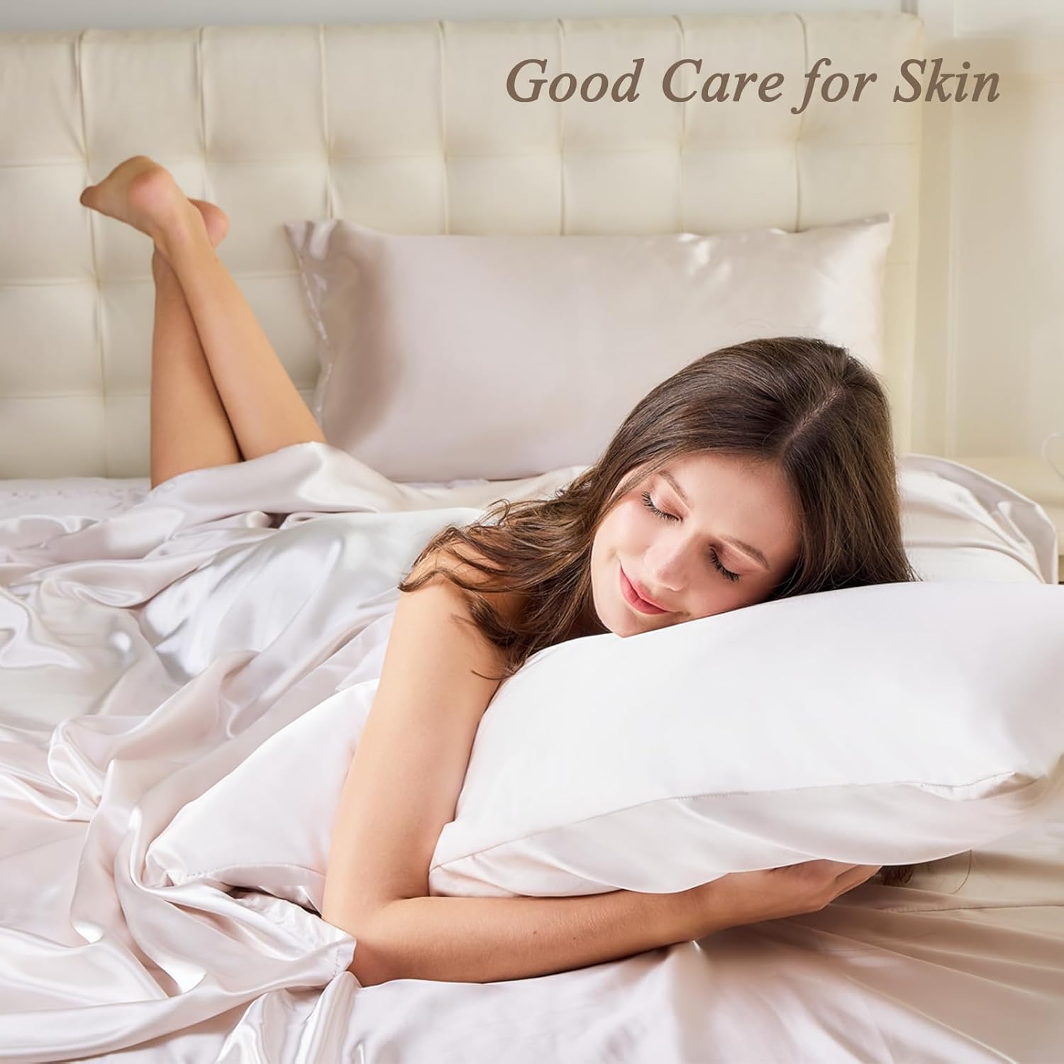 Vielit 2 Pack Satin Pillowcase for Hair and Skin Cooling,Soft as Silk Pillowcase...