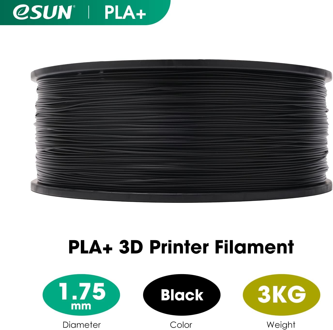 eSUN PLA+ Filament 1.75mm, Enhanced Toughness 3D Printer Filament PLA Plus, Dime...