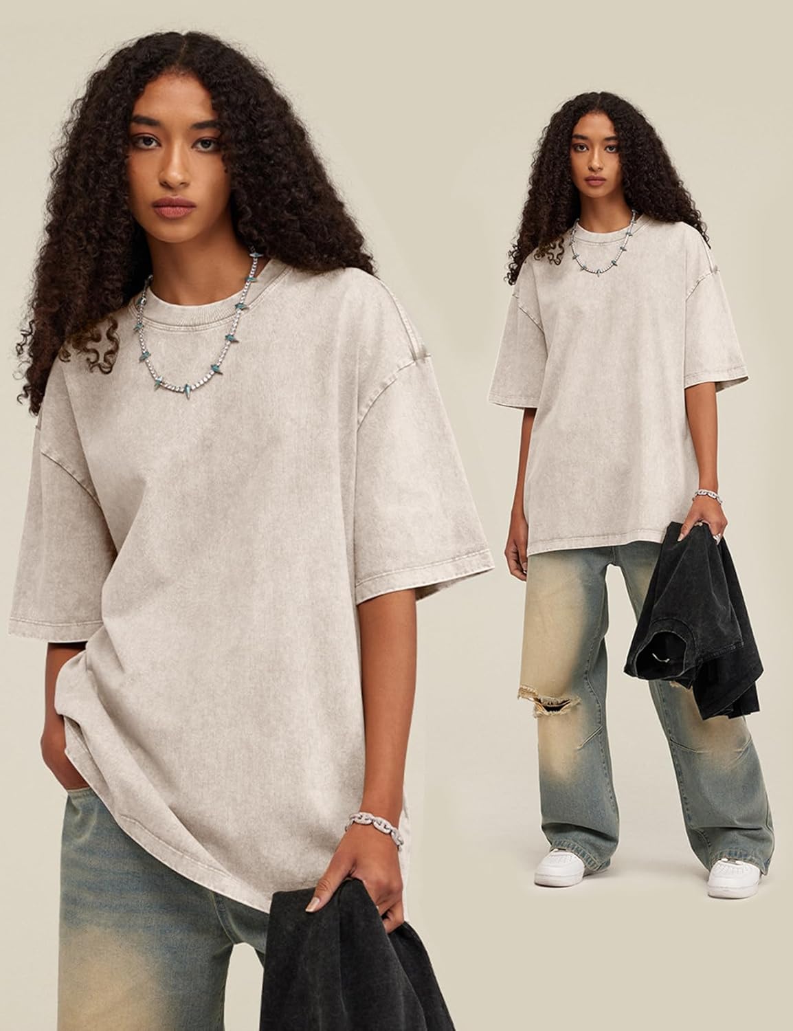Arssm Men Oversized T Shirts Vintage Tee Loose Fit Short Sleeve Casual Streetwea...