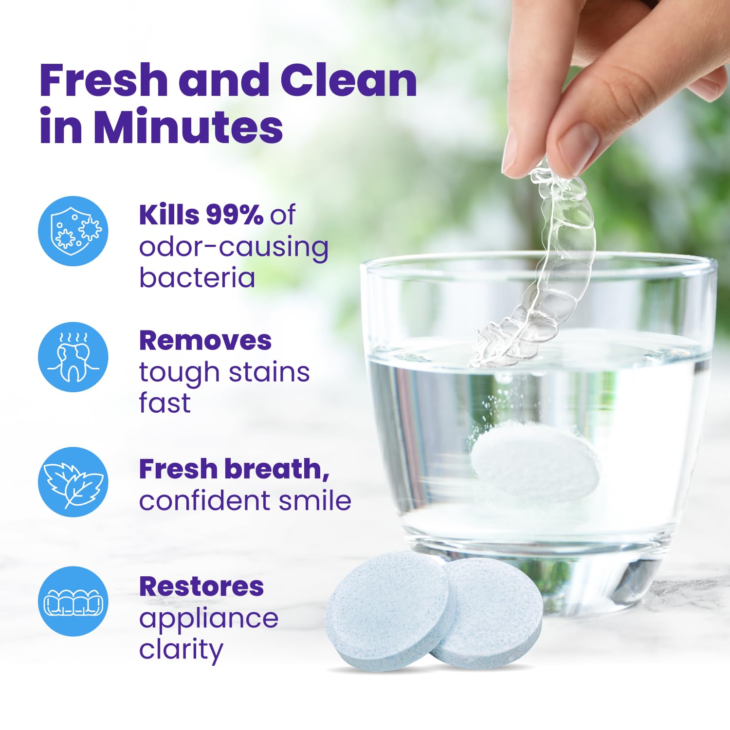 Retainer Brite Retainer Cleaner Tablets for Ultrasonic Cleaners, Used for Cleani...