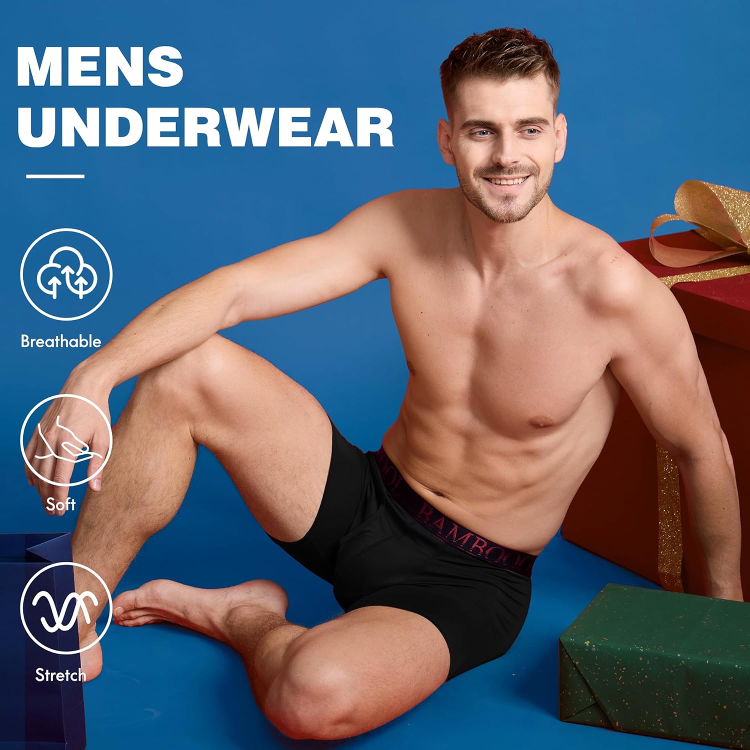 BAMBOO COOL Men's Ultra ComfortSoft Underwear, Moisture Wicking & Breathable No...