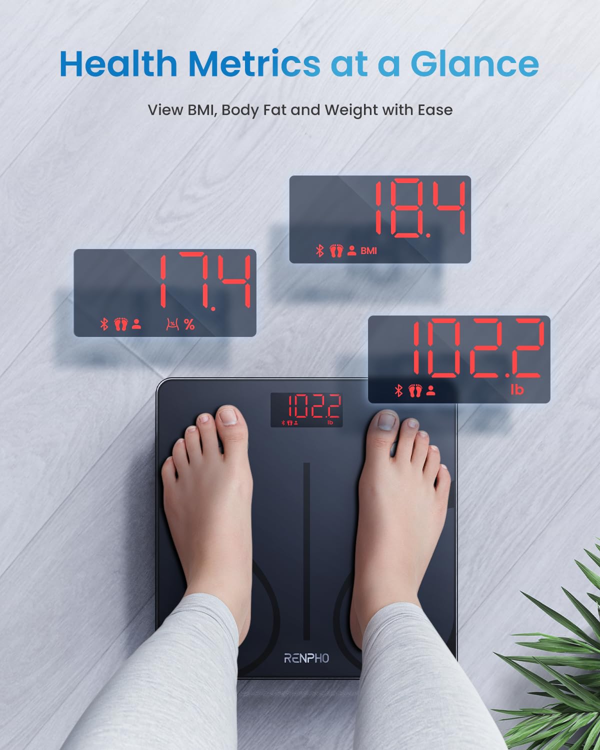 RENPHO Smart Scale for Body Weight, FSA&HSA Eligible, Digital Bathroom Scale BMI...