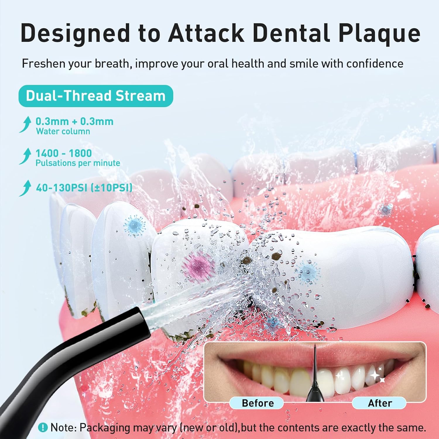 COSLUS Water Dental Flosser Teeth Pick C20(F5020E): Portable Cordless Oral Irrig...