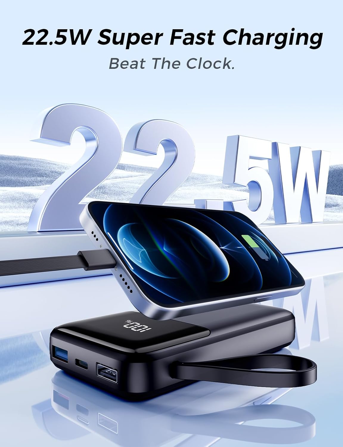 Power Bank 10000mAh, Special 22.5W Fast Charging Portable Charger, Innovative Ch...