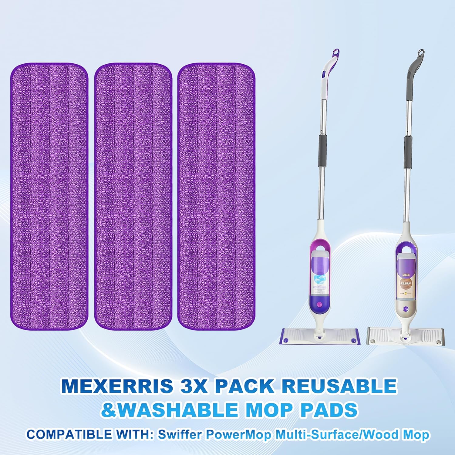 Spray Mops for Cleaning Floors - MEXERRIS Floor Mop with 3 Reusable Pads 2 Refil...