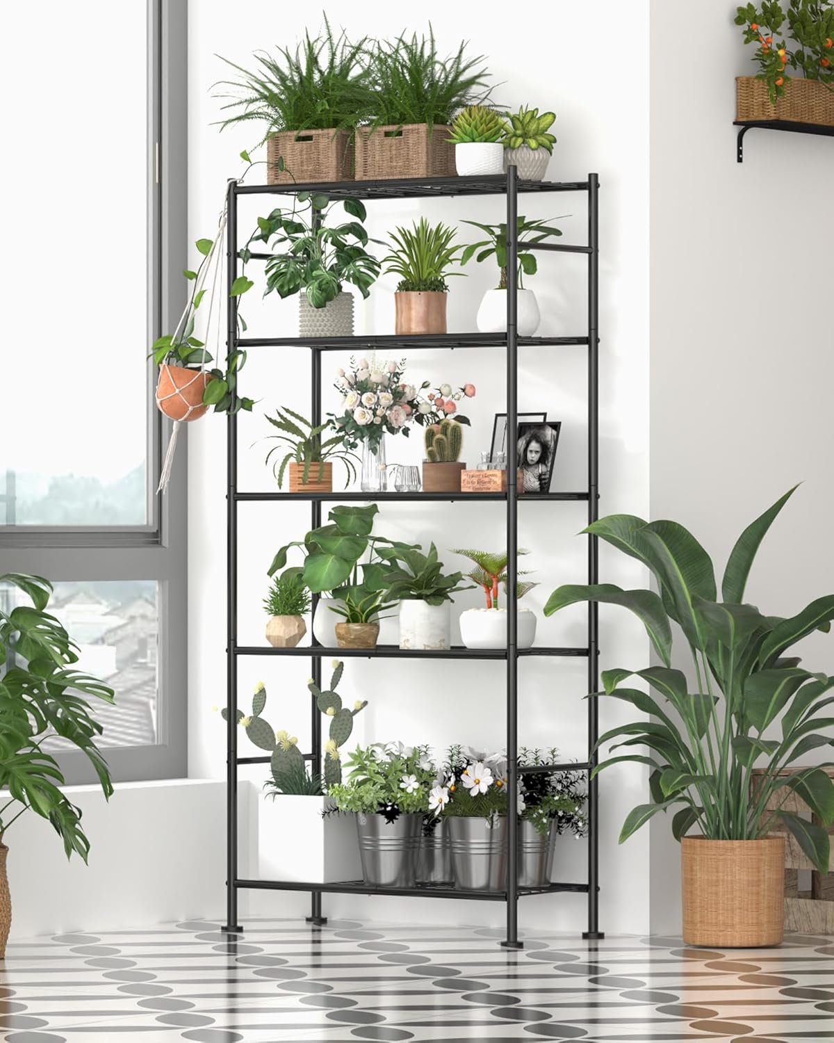 Sakugi Storage Shelves - 5 Tier Shelf Organizer, Heavy Duty Garage Shelving Unit...