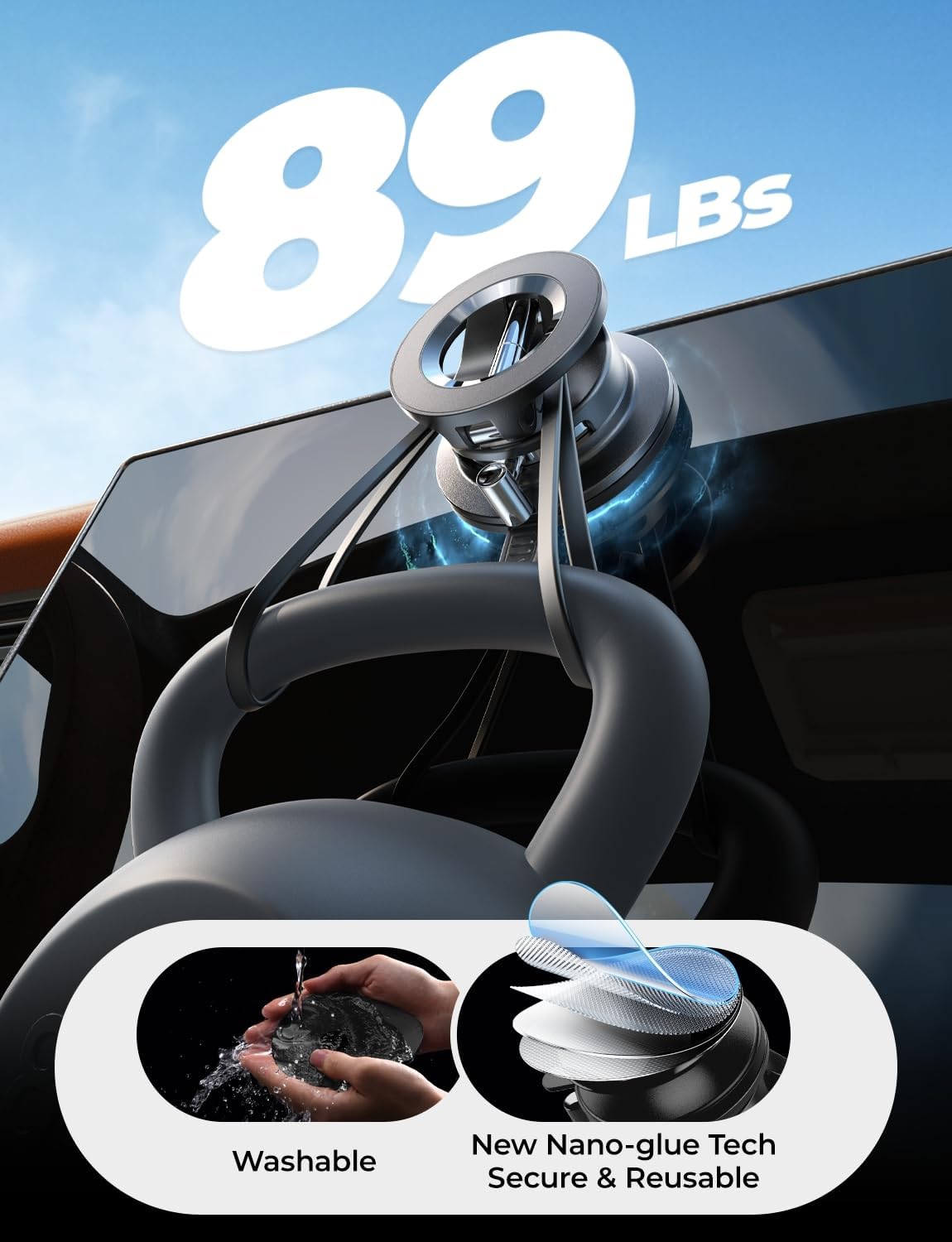 LISEN for Magsafe Car Mount, Cell Phone Holders for Your Car, Magnetic Car Acces...