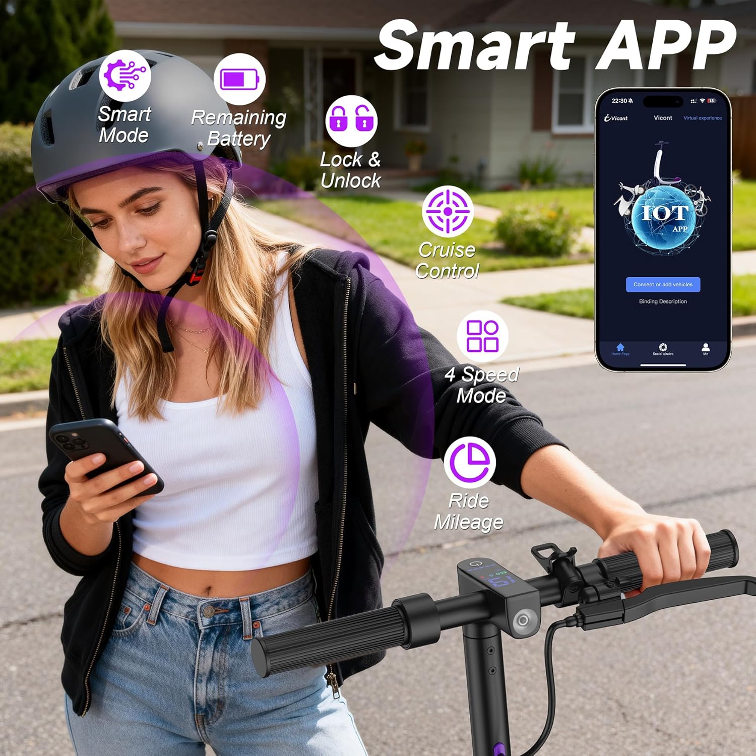 Premium VOLPAM Electric Scooter, Powerful Electric Scooter with 8.5"/10" Solid T...