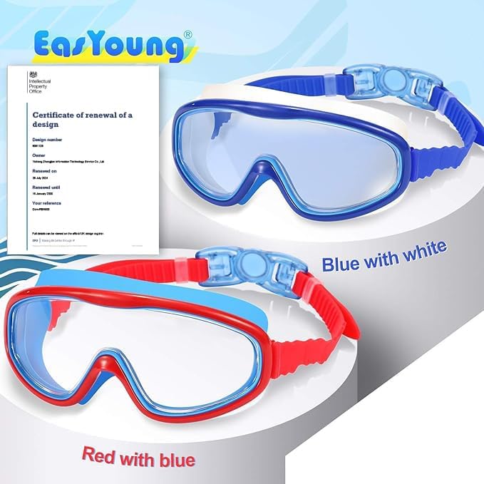 EasYoung 2-Pack Kids Swim Goggles, Swimming Goggles for Children and Early Teens...