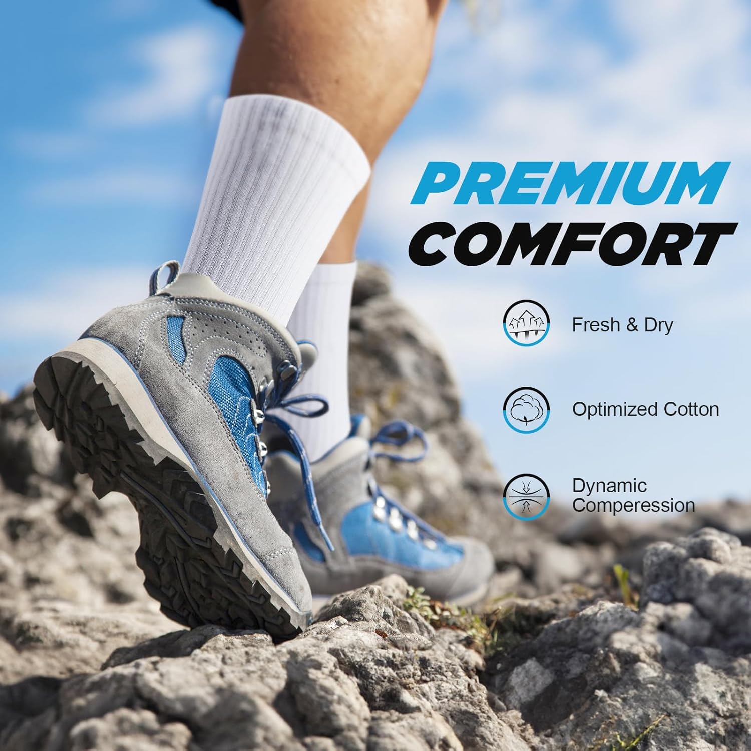 Premium TANSTC Men's Socks, Ultimate Wicking Breathable Cushion, Comfortable Cas...