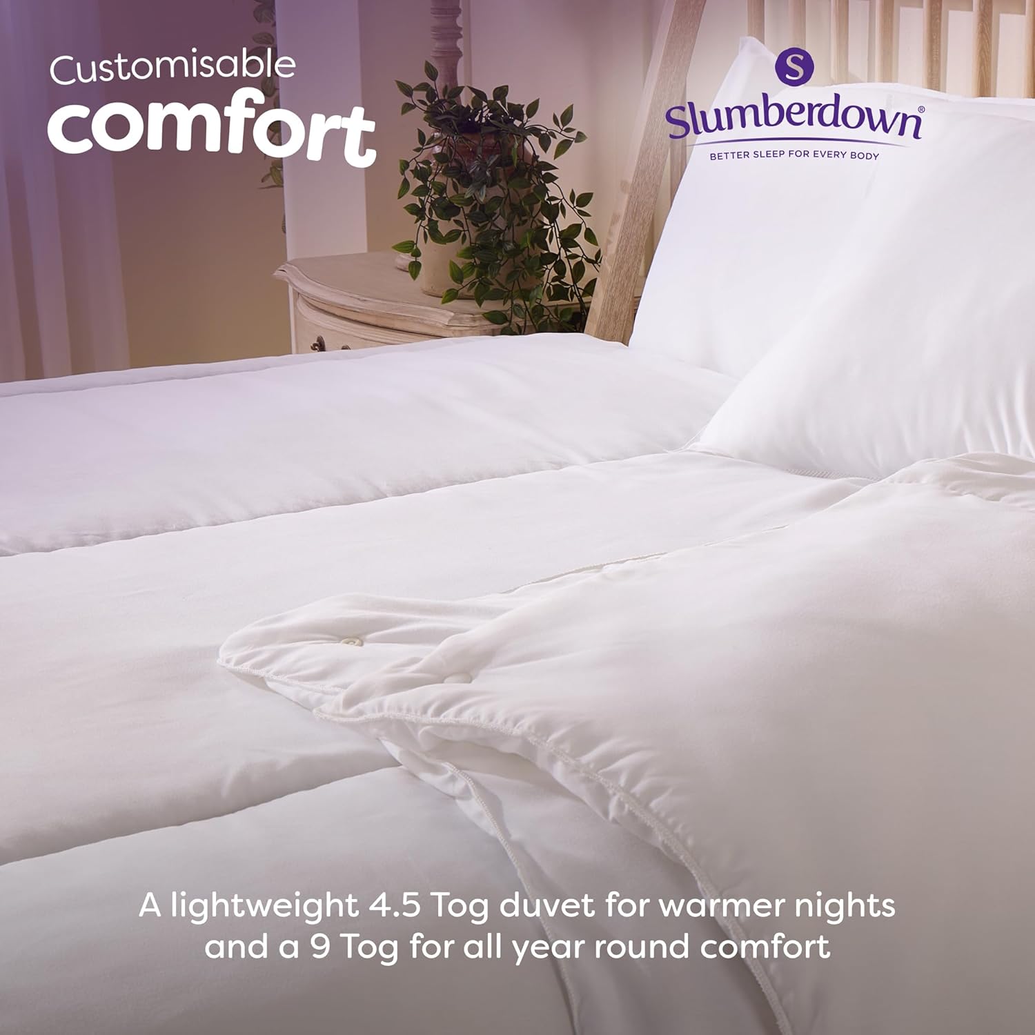 Slumberdown All Seasons 3-in-1 Double Duvet 13.5 Tog - 4.5 + 9 Tog Combi Quilt f...