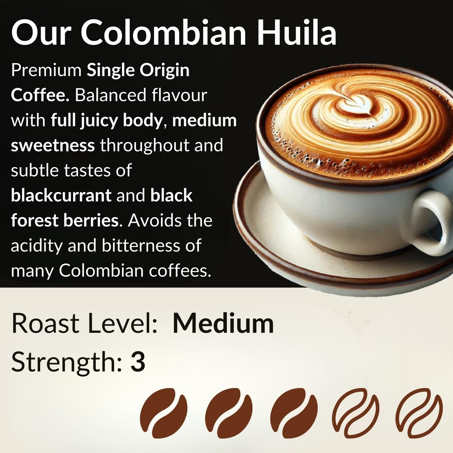 Spiller & Tait Pure Colombian Huila – Coffee Beans 1kg Bag – Top Speciality Colu...