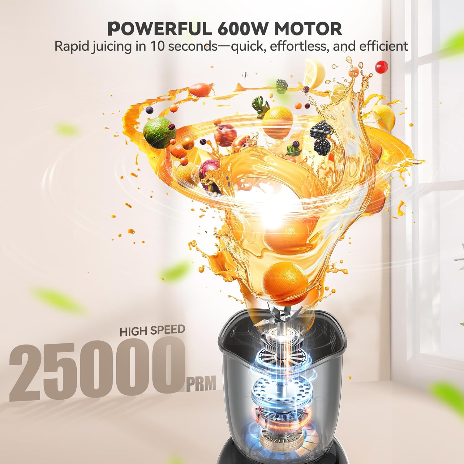 TECKNET Personal Blender, High-Performance Smoothie Maker with 600W Motor, Speci...