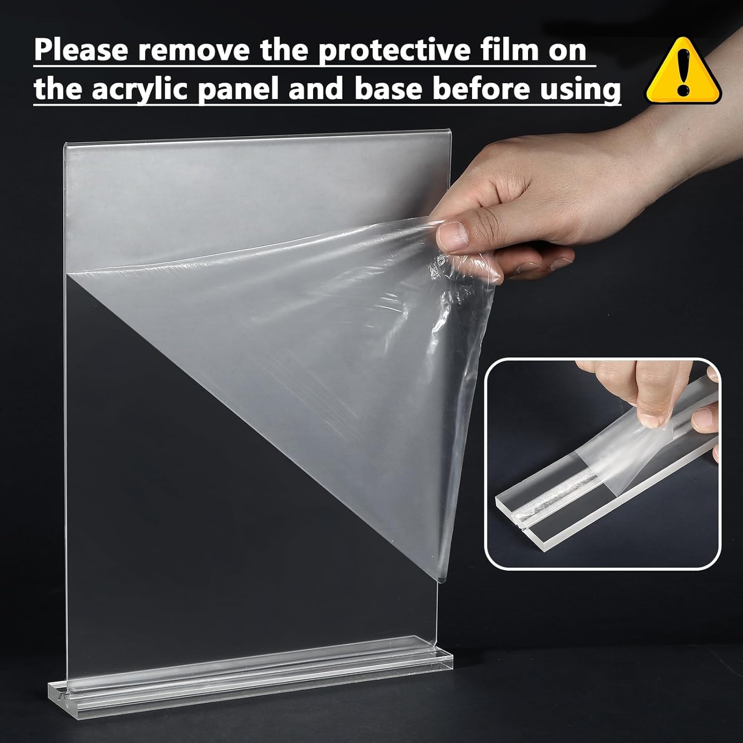 Flow fire A4 Acrylic Sign Holder, 6 Pack T-Shape Perspex A4 Menu Display Stand f...