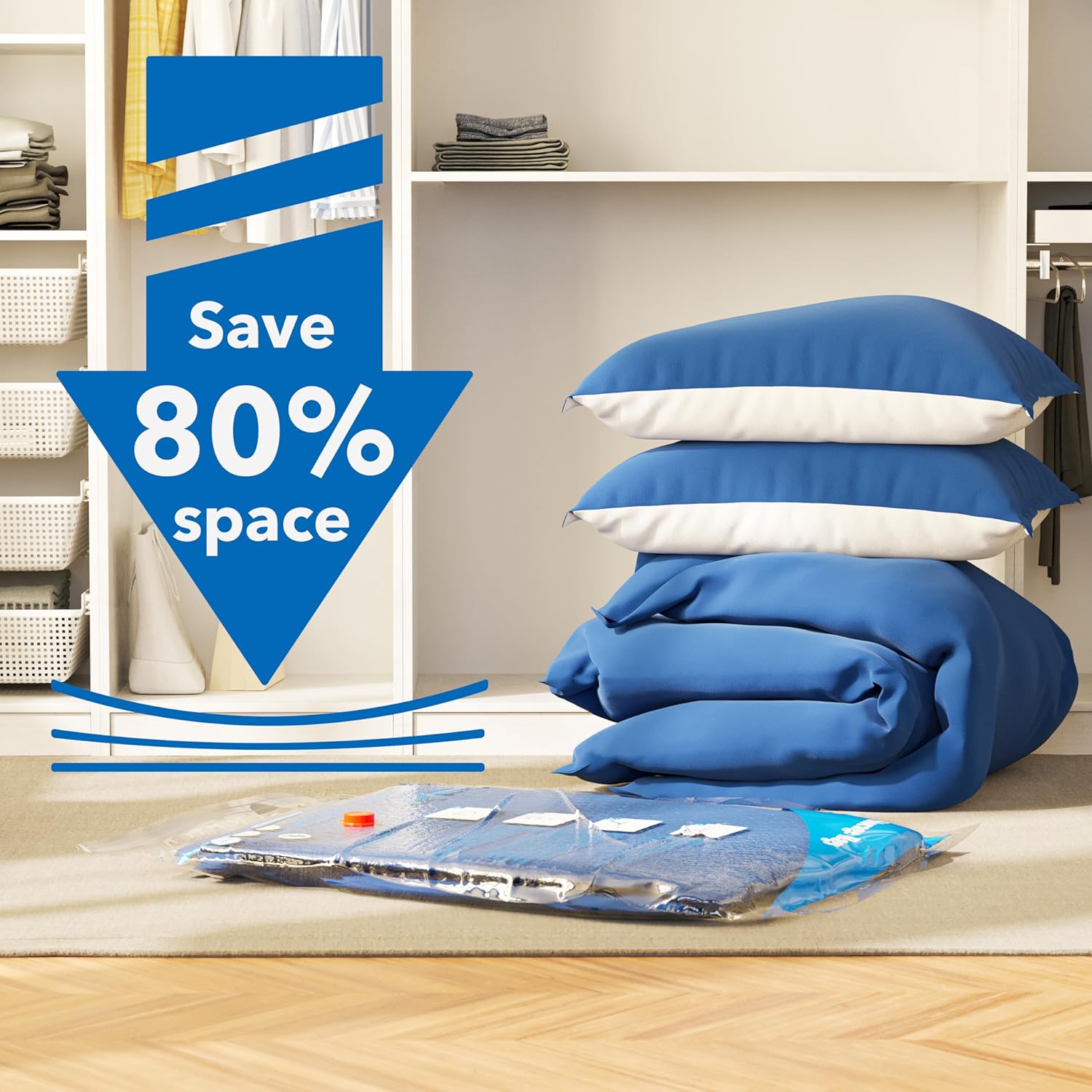 Vacuum Storage Bags 12 Jumbo, Space Saver Sealer Bags, Airtight Compression Bags...