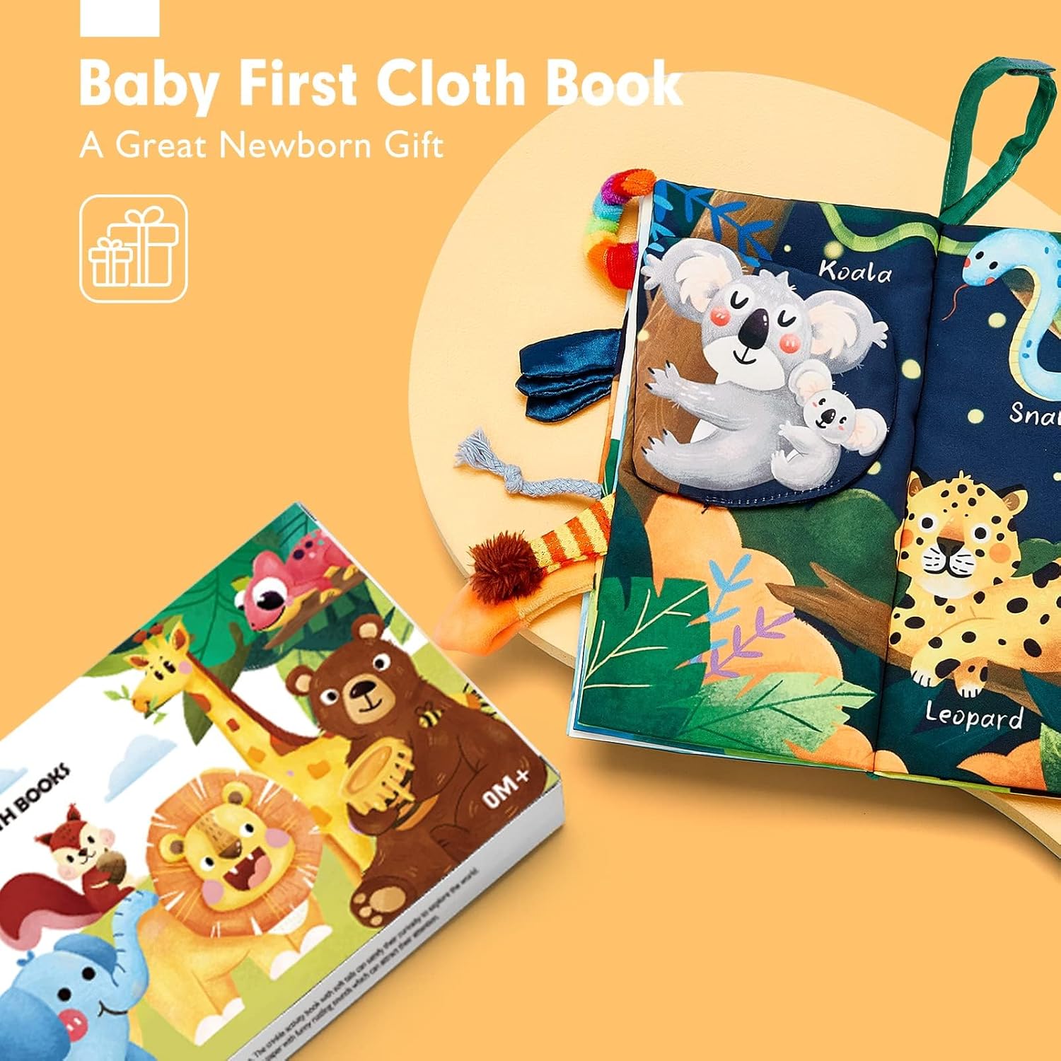 hahaland Baby Book Baby Toys Jungle Tails Sensory Books for Babies Touch and Fee...