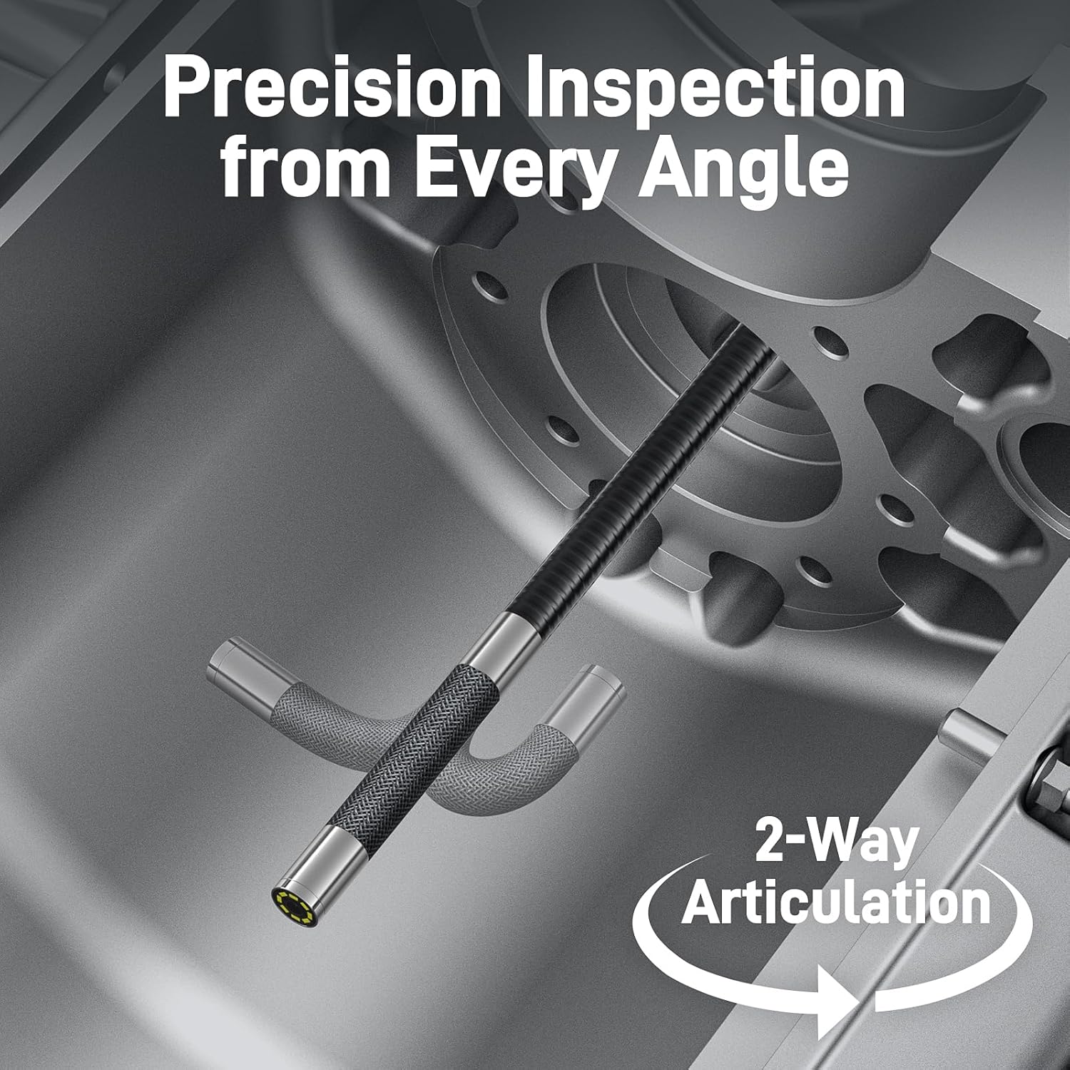 Teslong Two-Way Articulating Borescope with Light, Industrial Endoscope Inspecti...