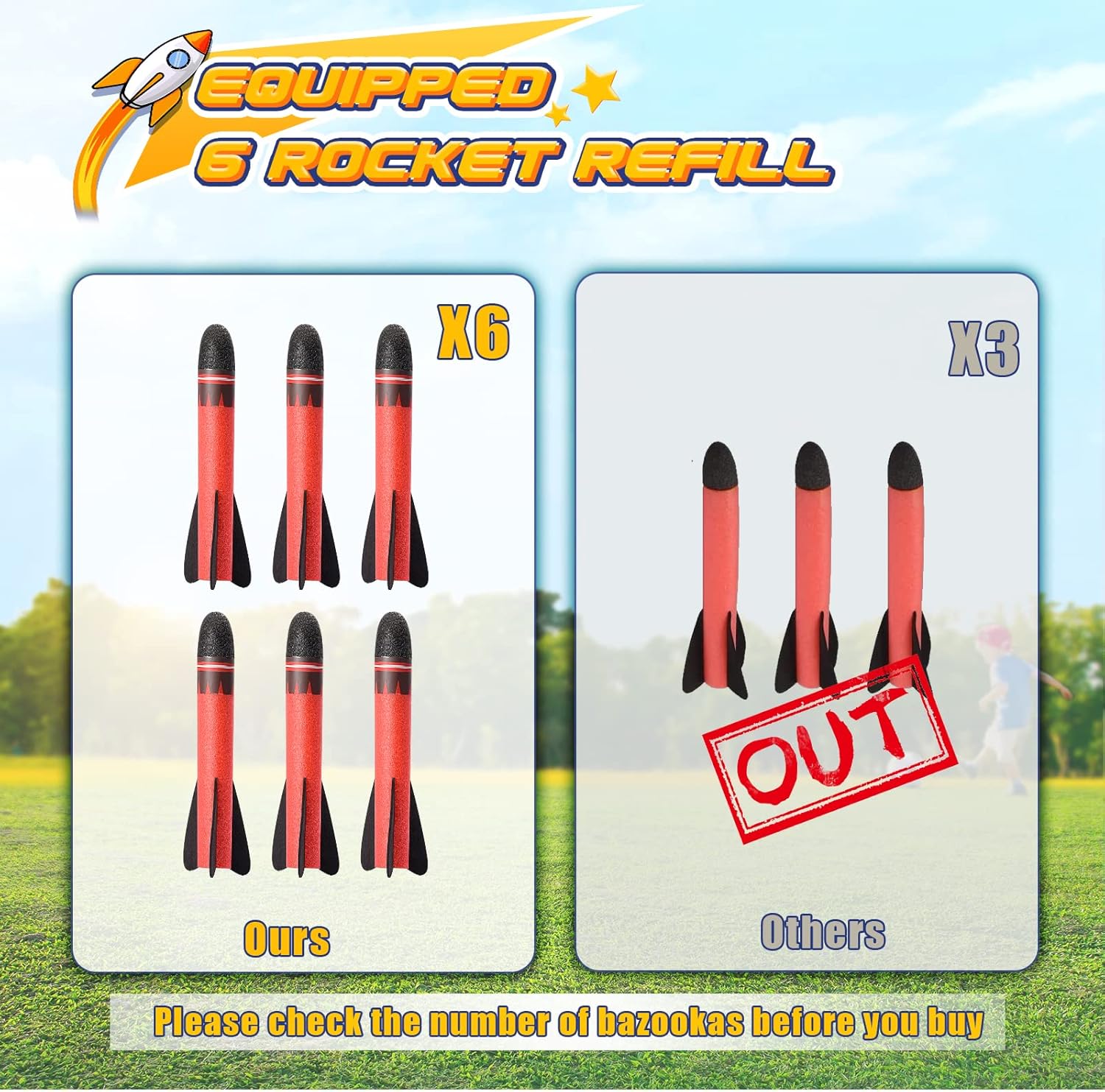 Boys Toys for 3-12 Years Old Boys, With 6 Powerful Foam Rocket -Kids Toys Garden...