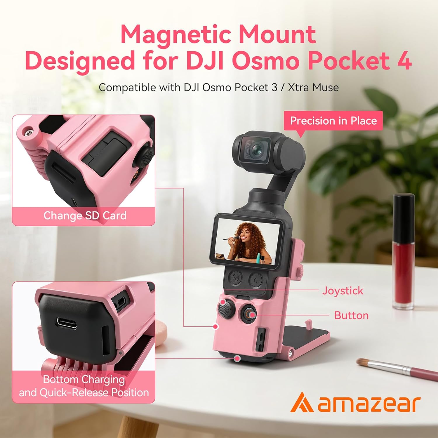 Special AMAZEAR Magnetic Mount, Compatible Mount Stand for DJI Osmo Pocket 4/3/X...