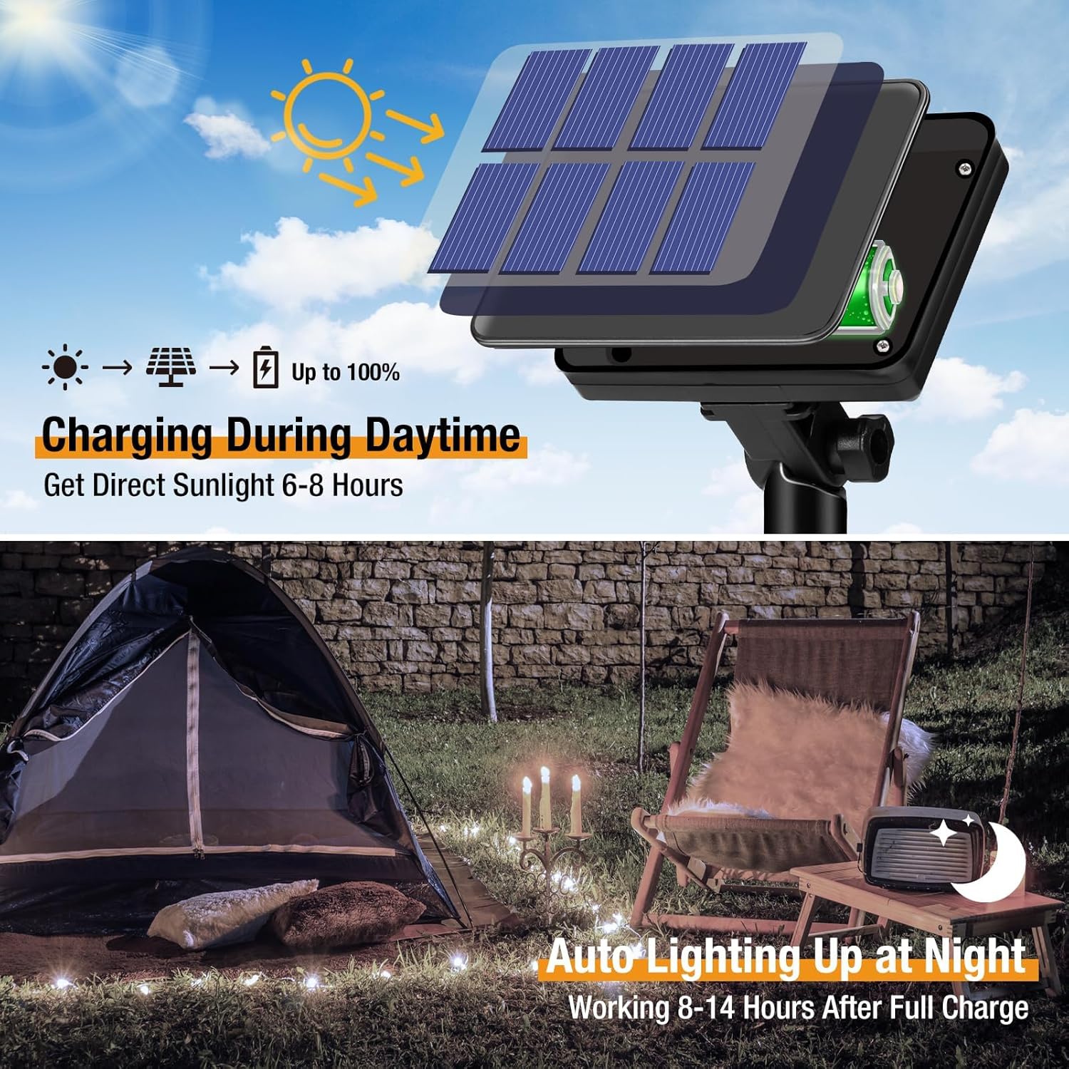 btfarm 2 Pack Solar String Lights Outdoor Garden Waterproof, Total 16M/53FT 160...