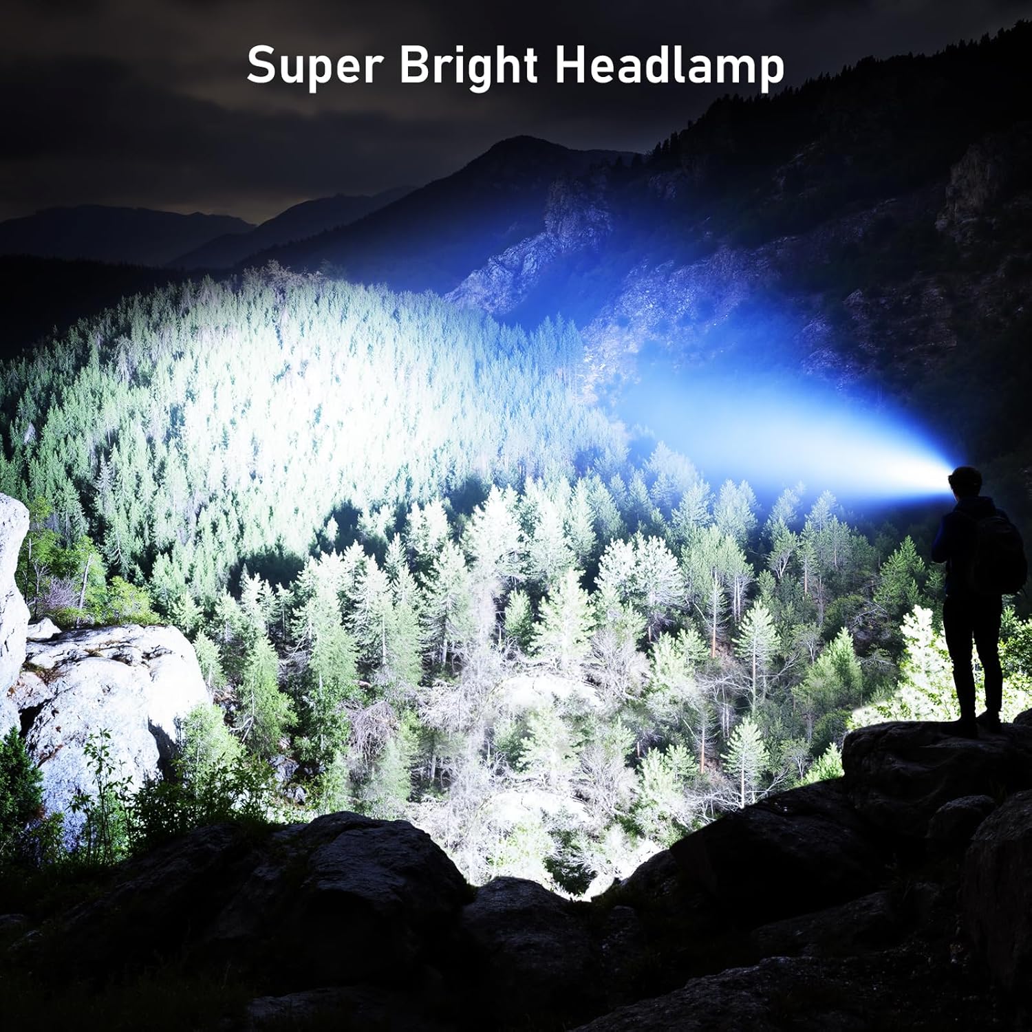 Blukar Head Torch Rechargeable, 2 Pack 2000L Super Bright Headlamp Headlight wit...
