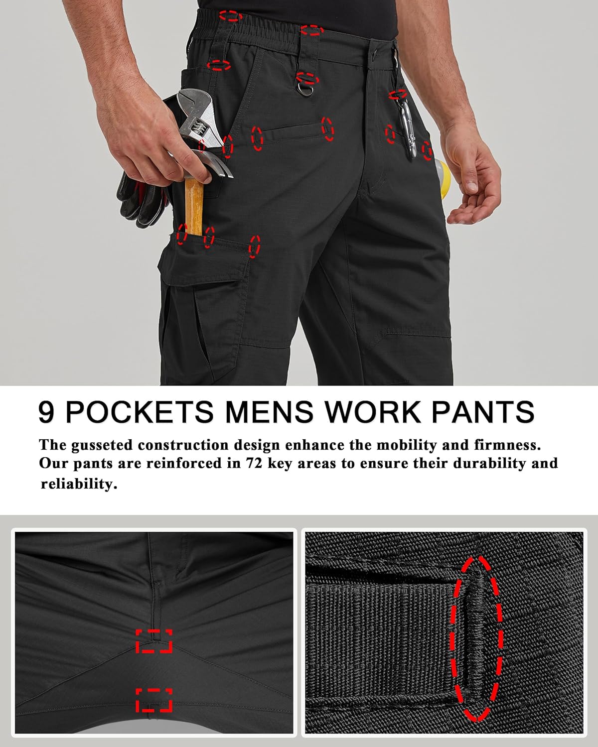 CNBQDD Work Pants, Special Mens Cargo Tactical Pants, Innovative Construction Pa...