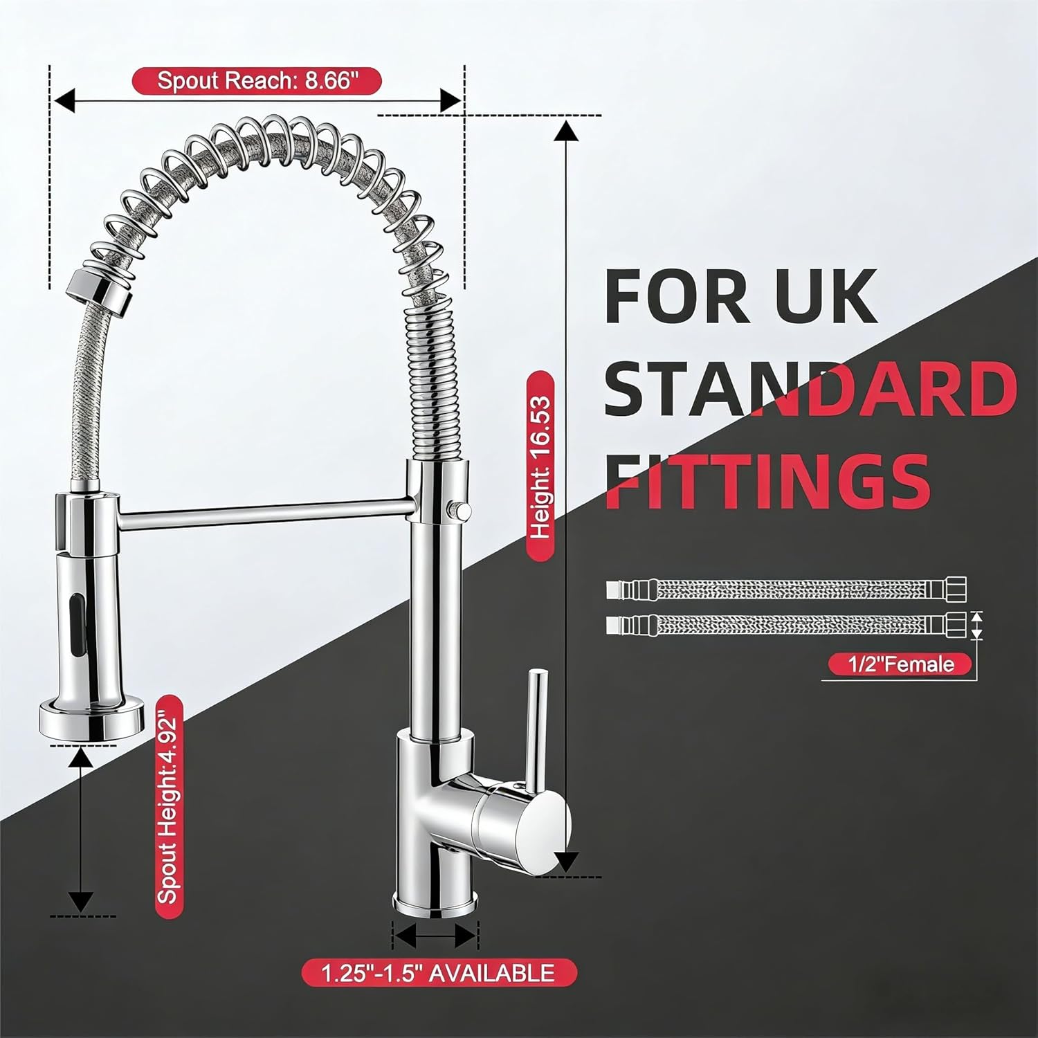 Cobbe Kitchen Tap, High-Quality Kitchen Sink Mixer Taps with Pull Out Spray, Inn...