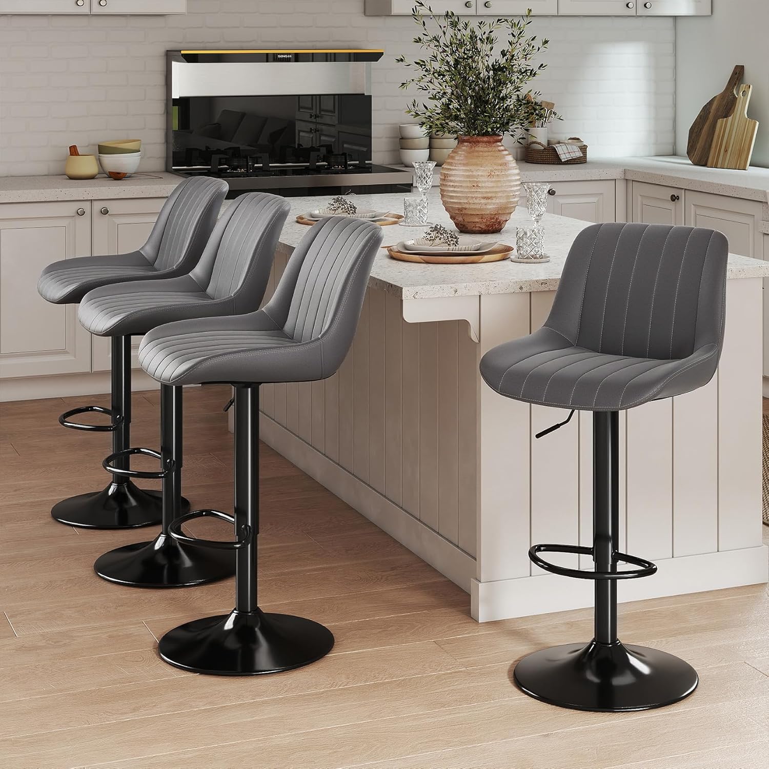 Youhauchair Bar Stools Set, Special Swivel Counter Height Barstools with Back, A...
