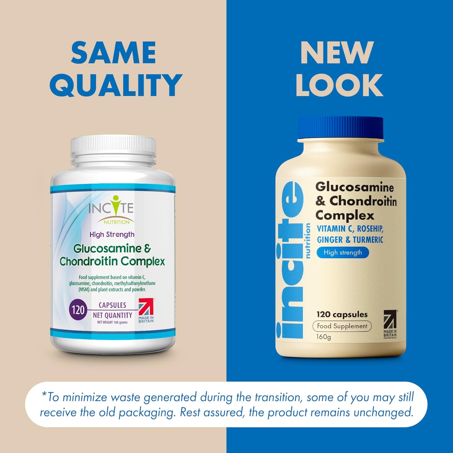 Glucosamine and Chondroitin High Strength Complex with MSM, Vitamin C, Ginger, R...
