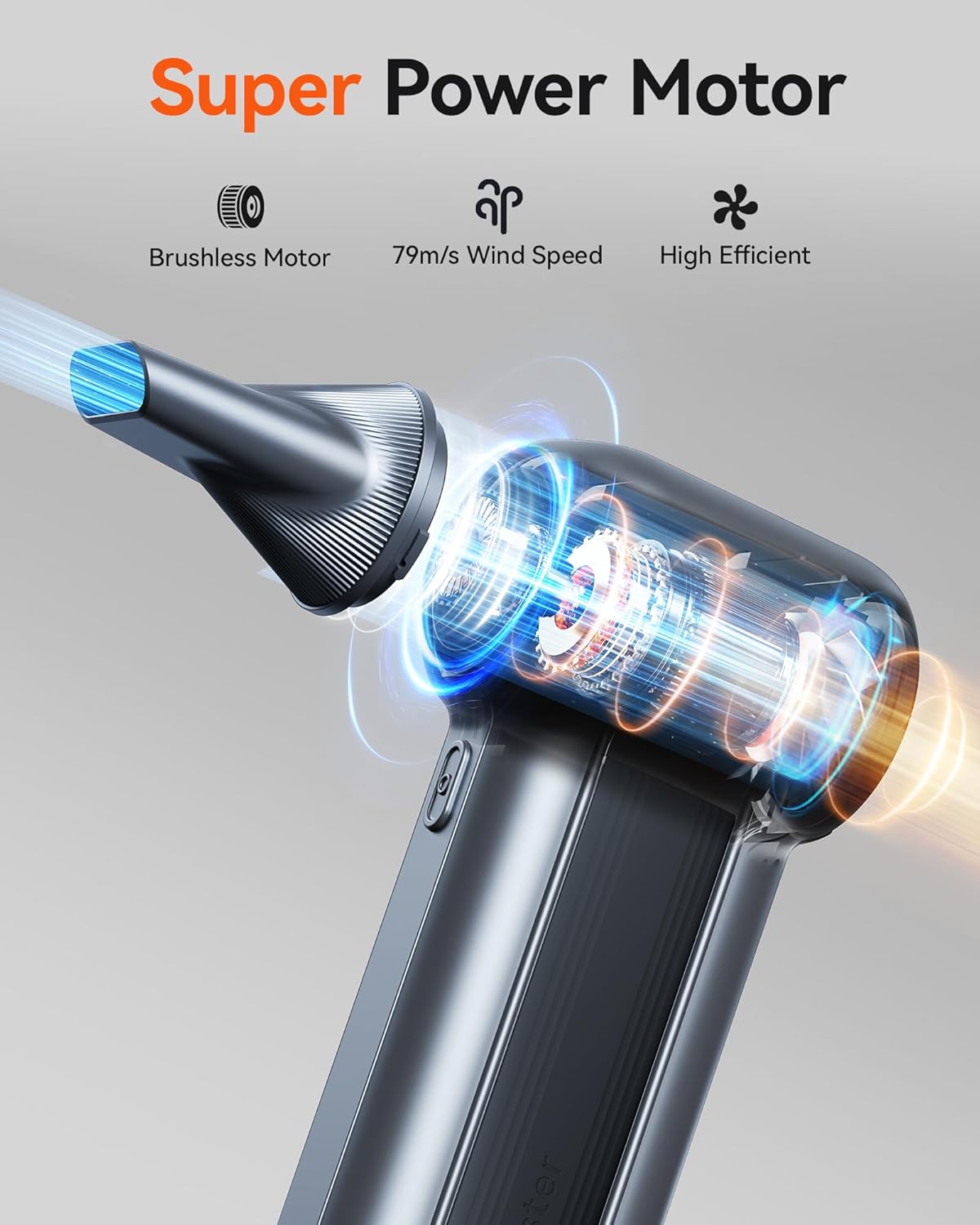WOLFBOX MF100 Compressed Air Duster-150000RPM Super Power Cordless Air Duster, R...