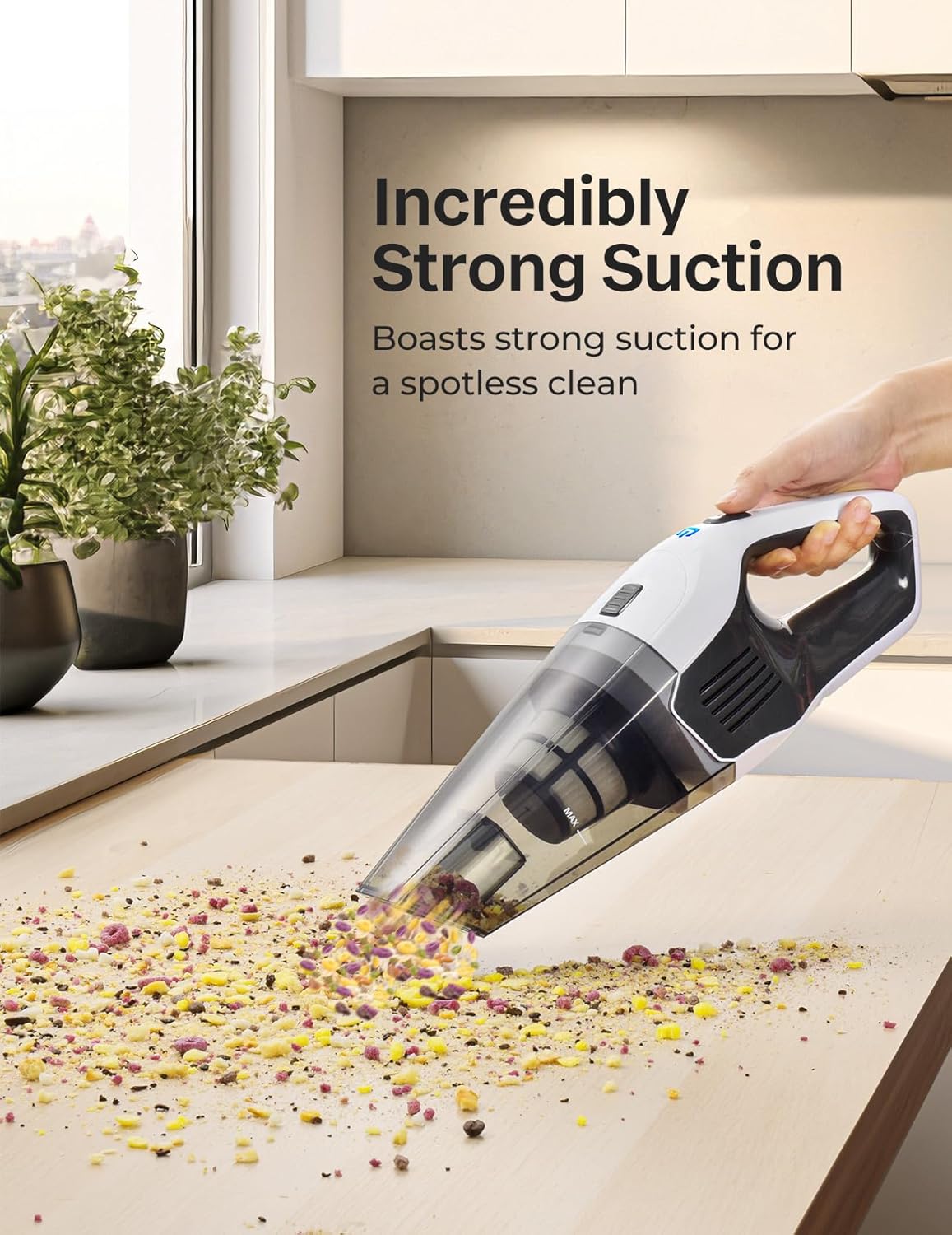 Handheld Vacuum Cleaner, Powerful Suction Portable Lightweight Hand Held Vacum C...