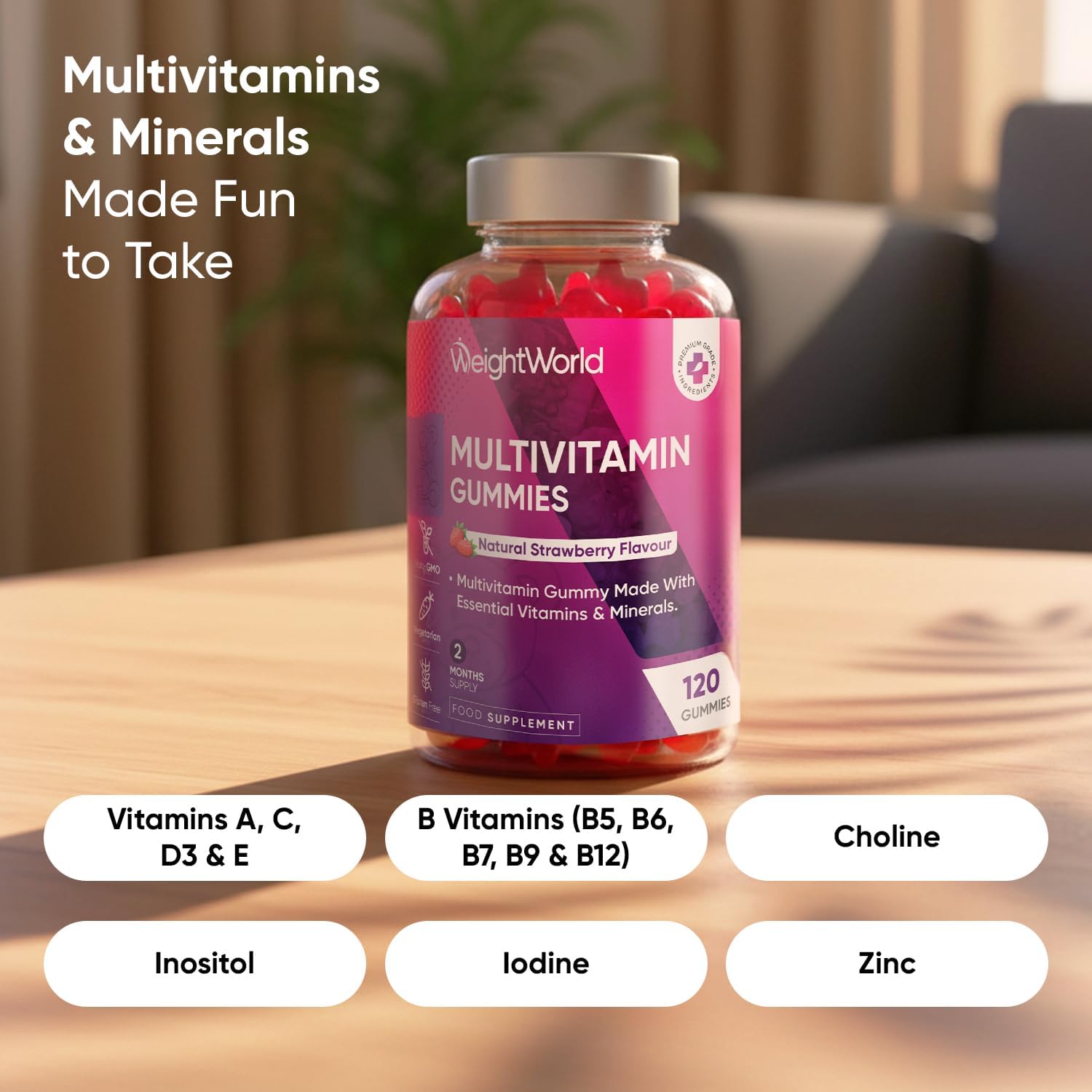 Multivitamin Gummies for Women & Men - 13 Ingredients - 120 Gummies - 2 Months S...