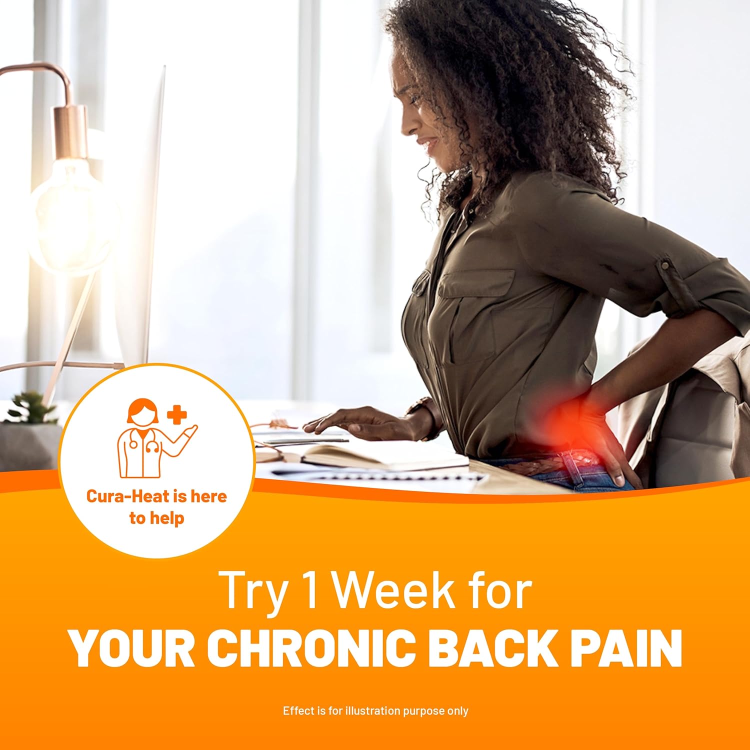 Cura-Heat Back and Shoulder Pain Heat Patch | 7 Patches | Targeted Pain Relief |...