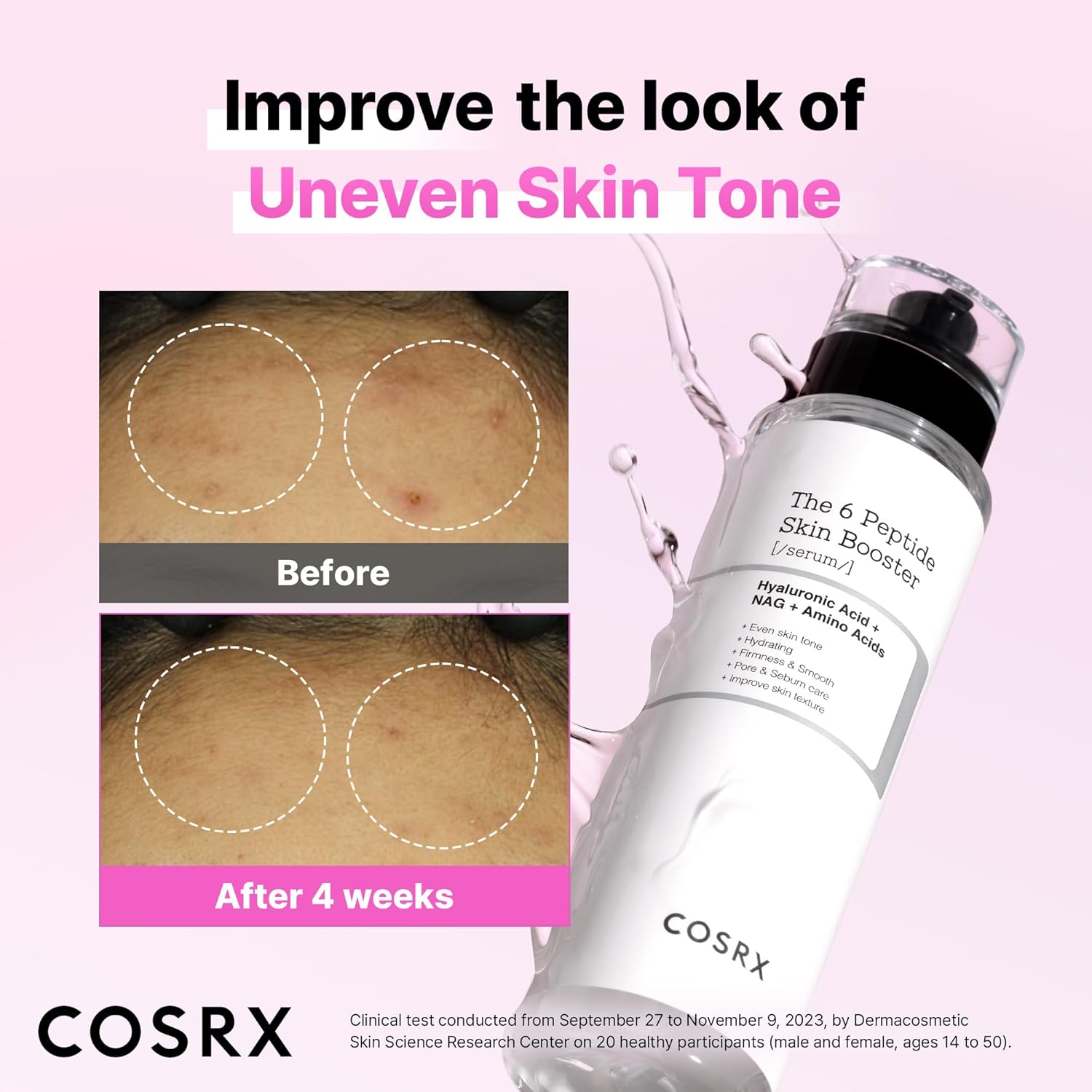 COSRX 6 Peptide Collagen Serum Face Toner with Niacinamide & Hyaluronic Acid, Hy...