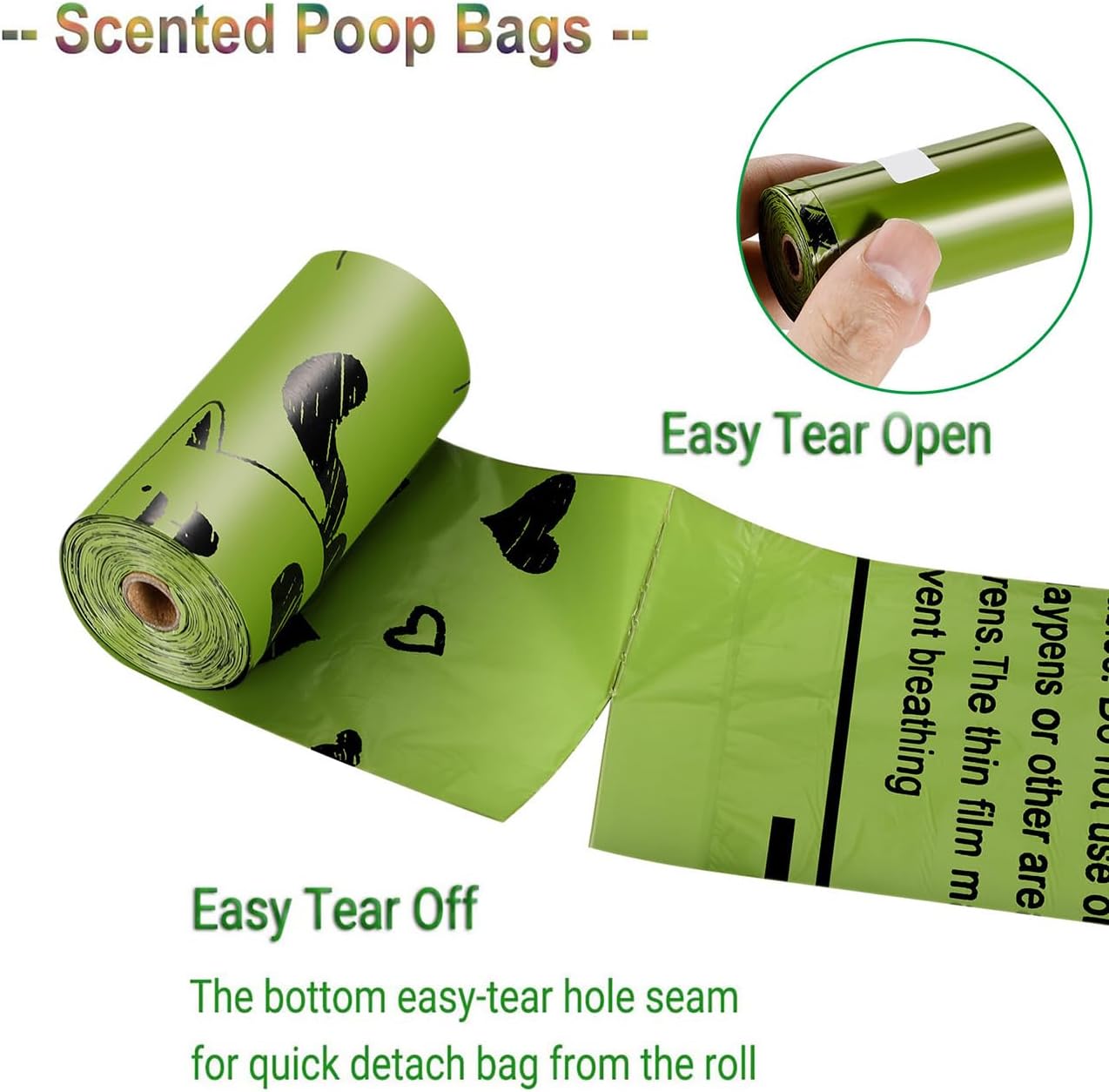 Dog Poo Bags - 540 Counts Biodegradable Poop Waste Bag Refill Rolls for Dogs inc...