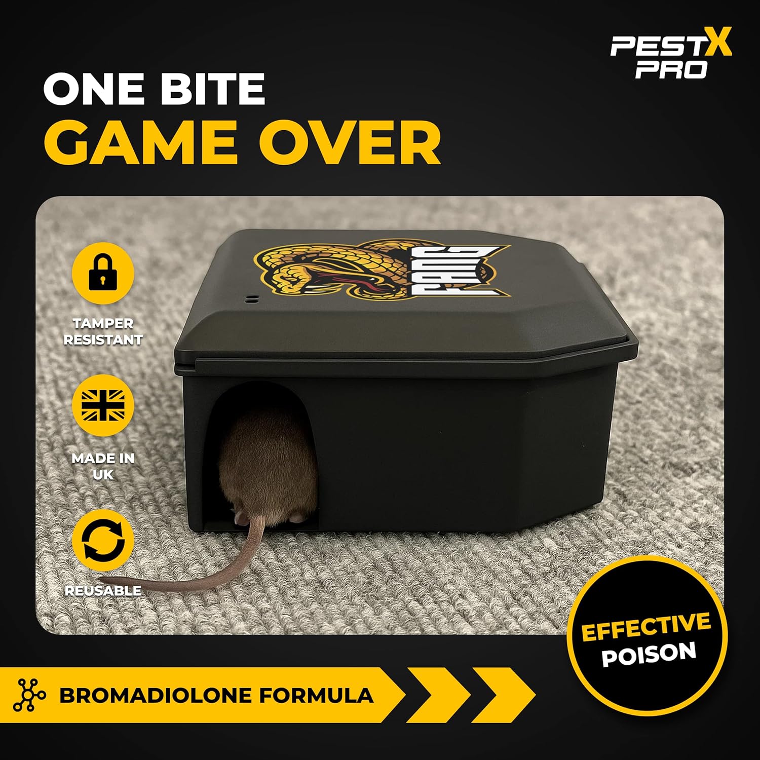 Pest X Pro Fang Pre-Baited Mouse Bait Stations – Secure Mouse Poisoning Indoor a...