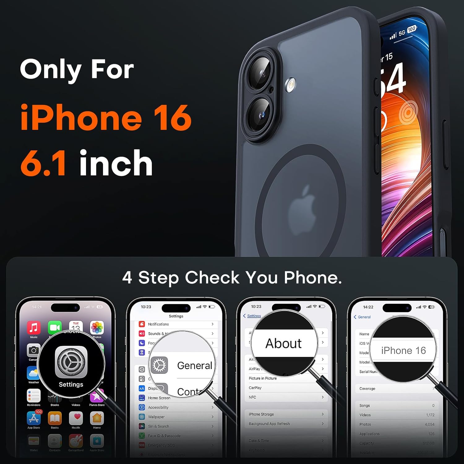 TOCOL Magnetic for iPhone 16 Case 6.1-Inch, Fit for MagSafe, Upgraded [Full Came...