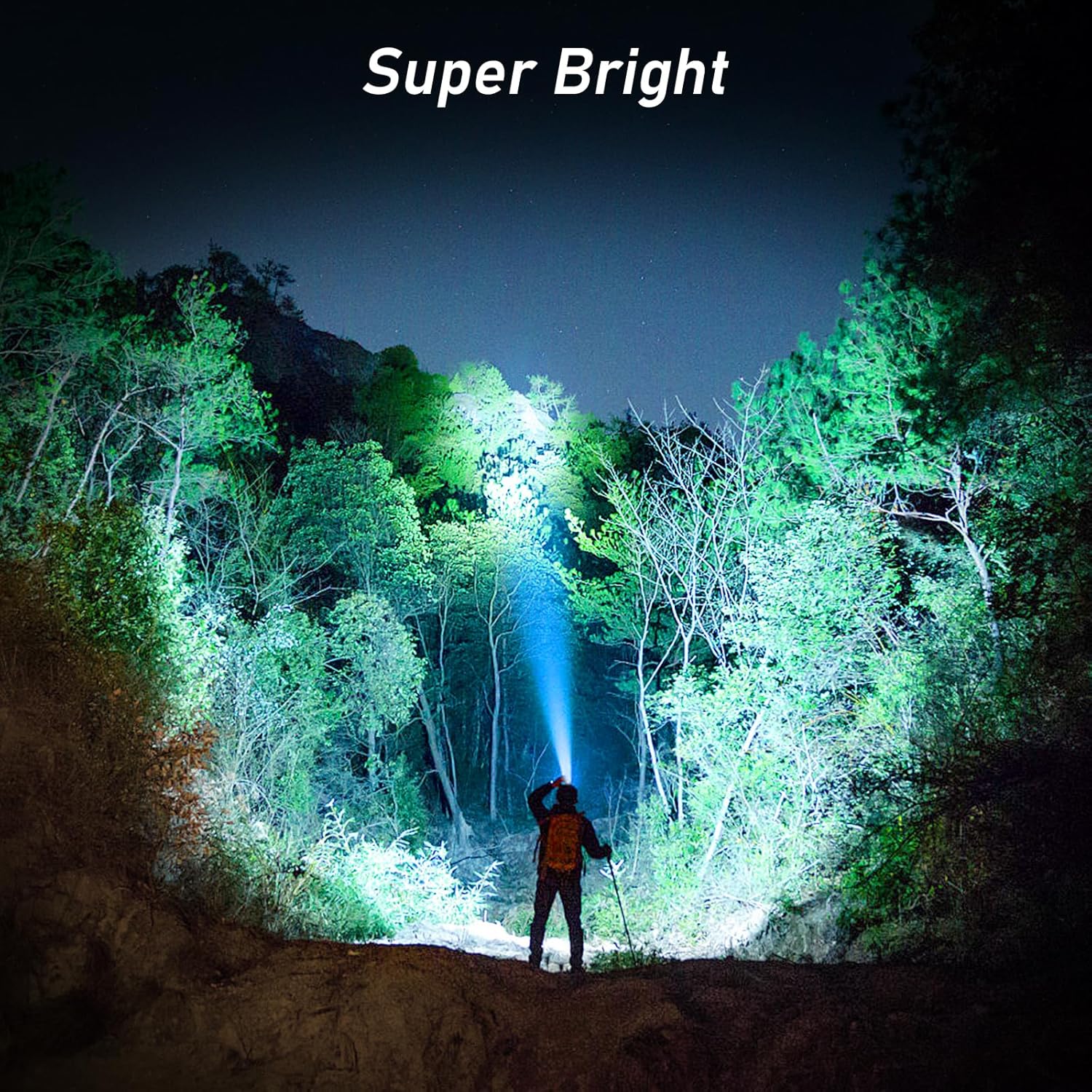 Blukar Head Torch Rechargeable, 2000L Super Bright LED Headlamp Headlight with S...