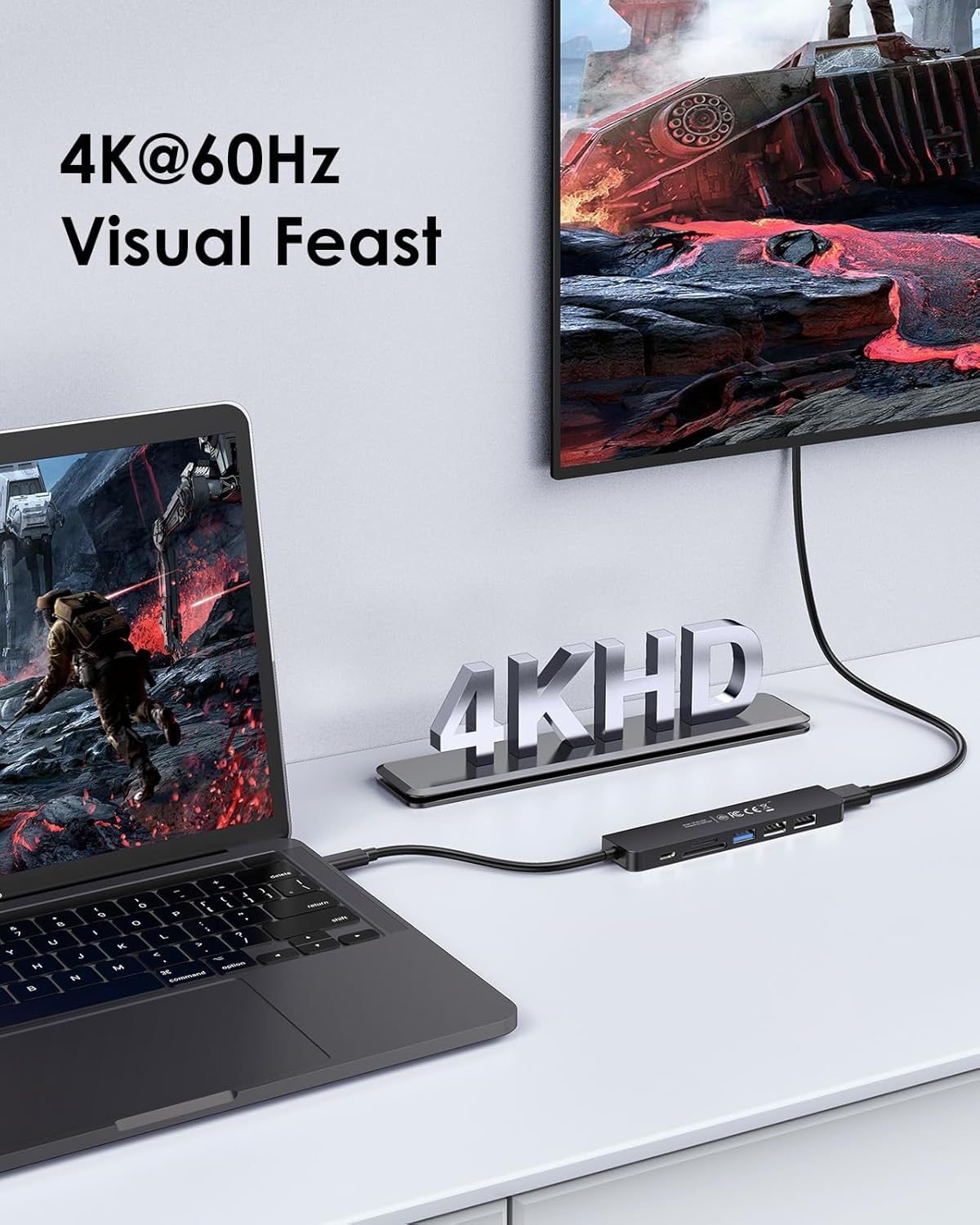 LENTION USB C Hub, High-Quality USB Hub with 100W PD Charging, Innovative Hub wi...