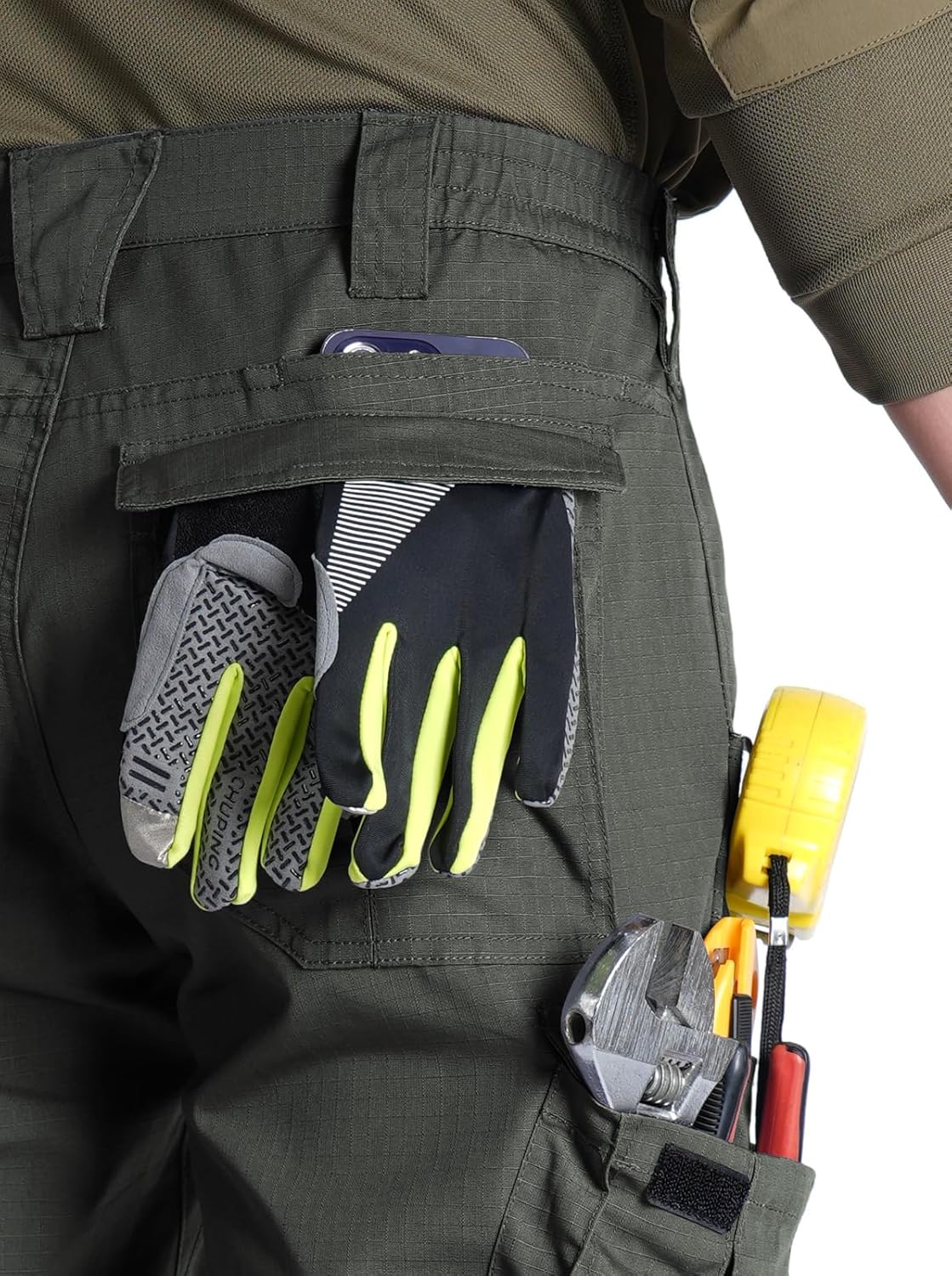 SPOSULEI Mens Tactical Pants, Special Ripstop Cargo Work Pants with 9 Pockets, I...