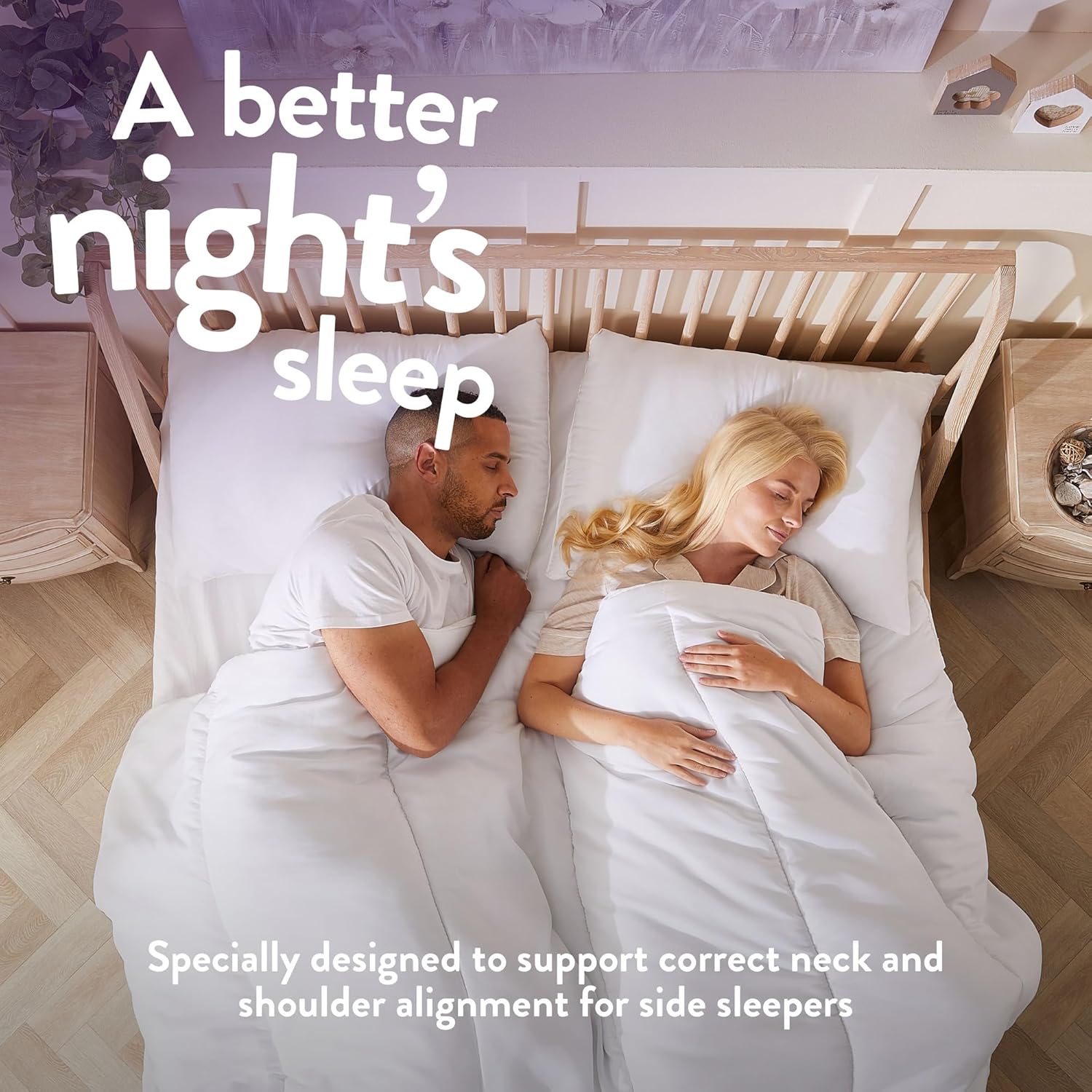 Slumberdown Super Support Pillows 2 Pack - Firm & Supportive Pillow for Side Sle...