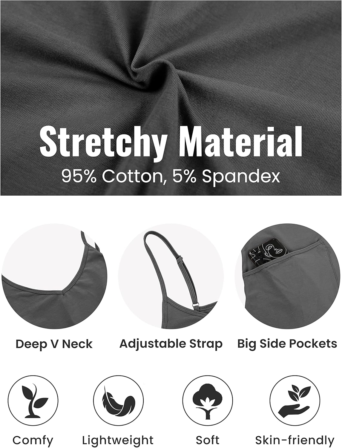 Lentta Women's Causal Jumpsuits V Neck Sleeveless Harem Overalls Stretchy Adjust...